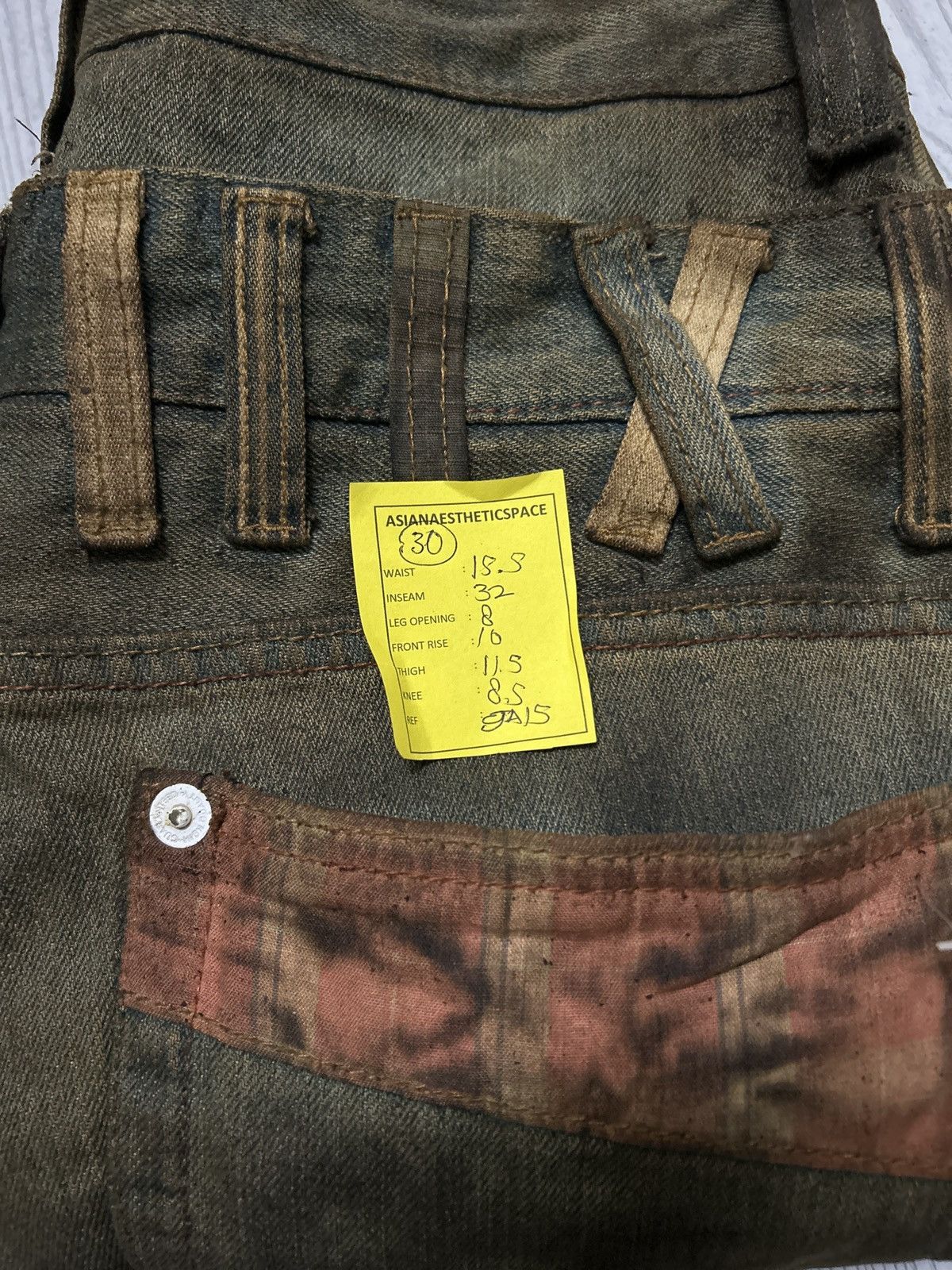 20471120 Vintage Dominate Japan Double Waist Mud Washed Dirty Wording Size US 30 / EU 46 - 20 Thumbnail