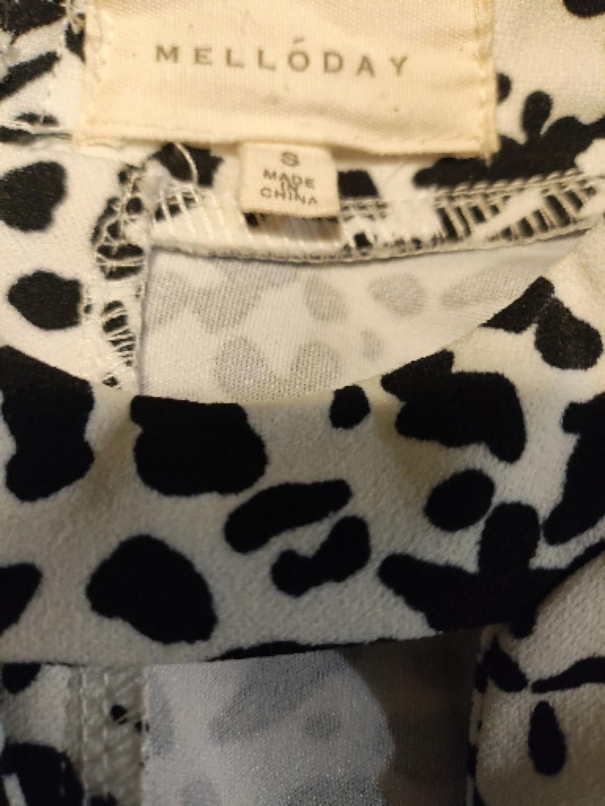 Other Melloday Women's Black and White Animal Print Blouse Size M / US 6-8 / IT 42-44 - 7 Thumbnail