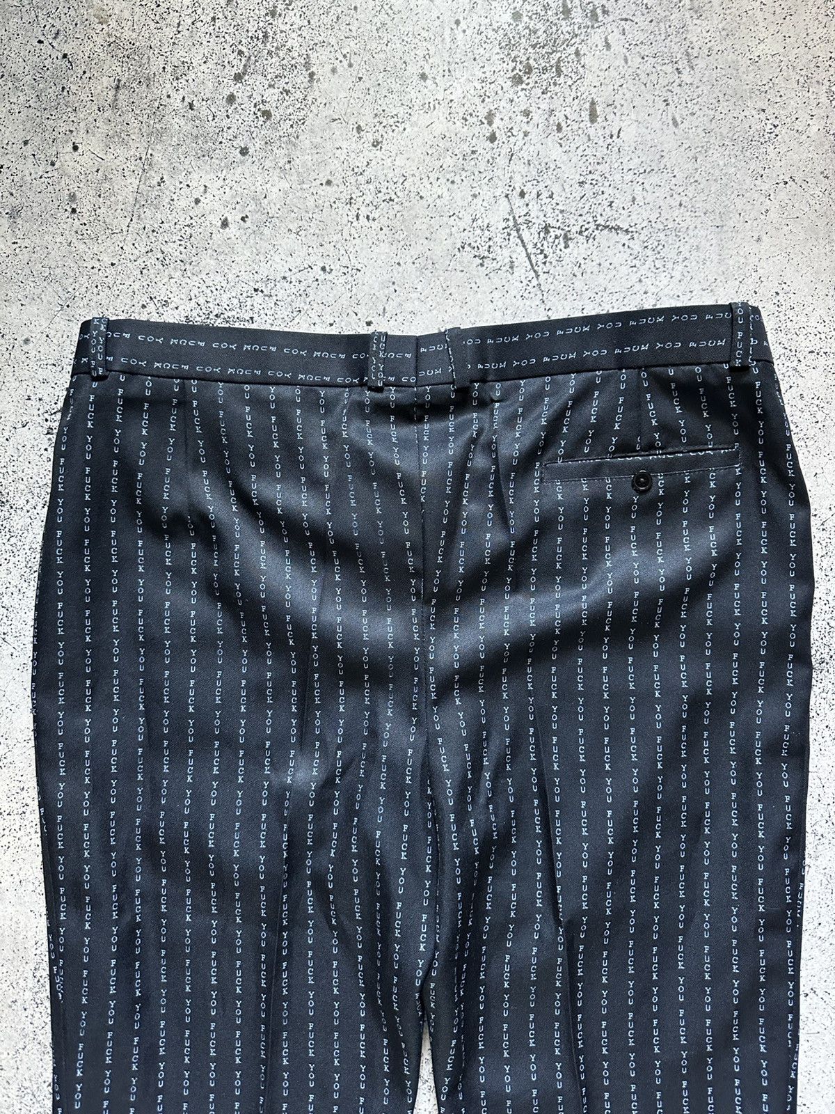 Vintage Rare Pants Monogram Humor Logo Fuckyou Y2K USA Size US 36 / EU 52 - 4 Thumbnail