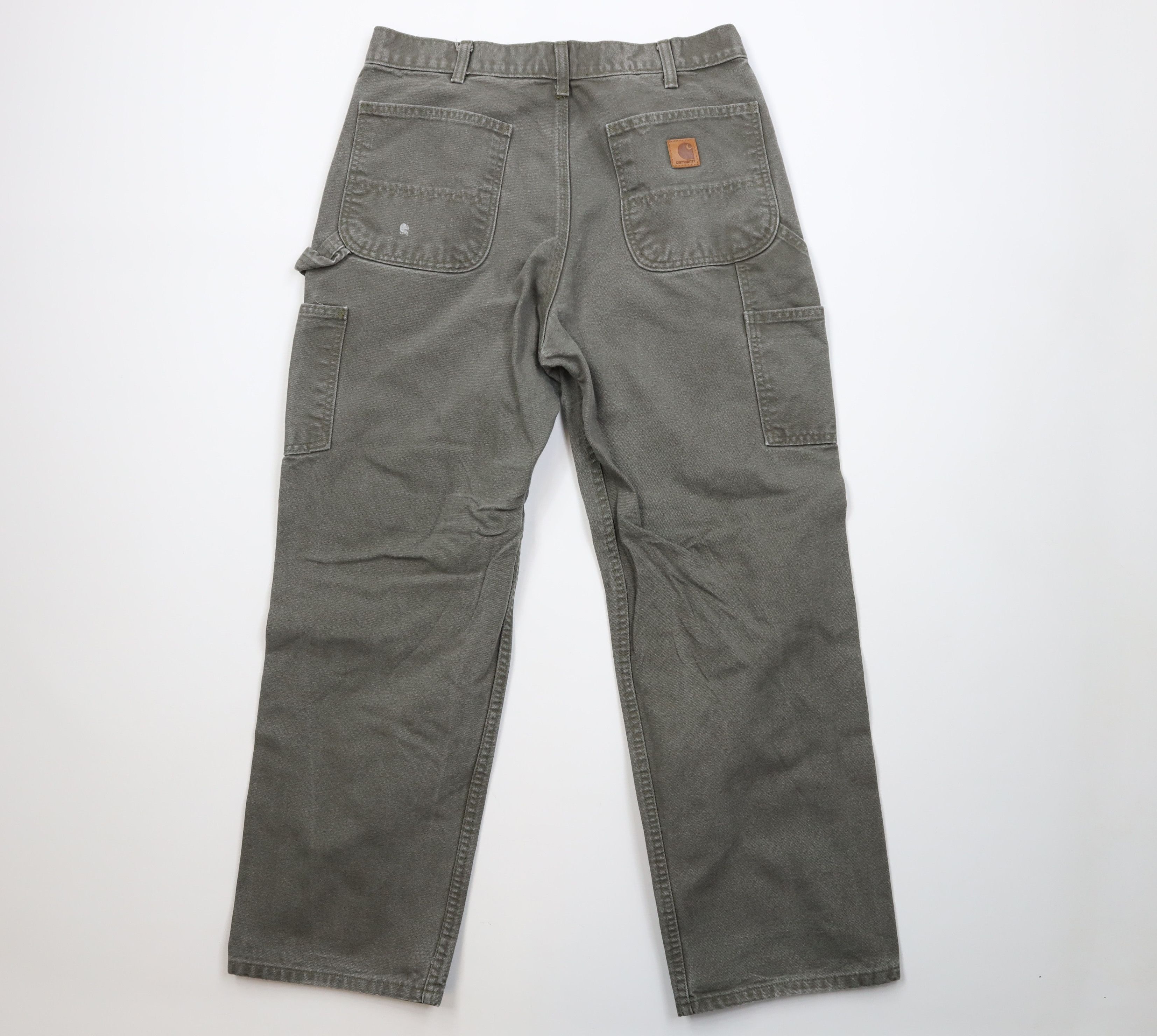 Carhartt Vintage Y2K Carhartt Wide Leg Dungaree Pants Moss Green Size US 34 / EU 50 - 10 Thumbnail