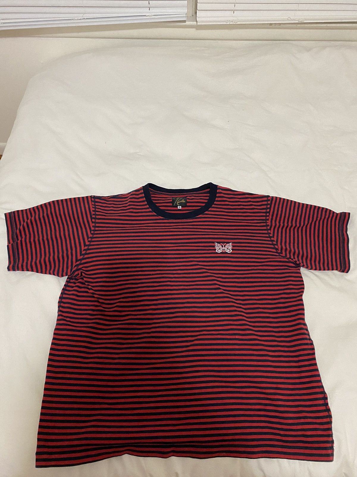 Needles Papillon Logo Stripe Tee