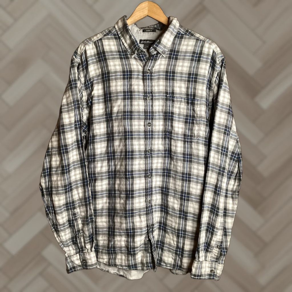 Eddie Bauer Eddie Bauer Button-Down Full Size 2XL Cotton Flannel Plaid Classic Fit Shirt Mens XL? Size US XXL / EU 58 / 5 - 1 Thumbnail