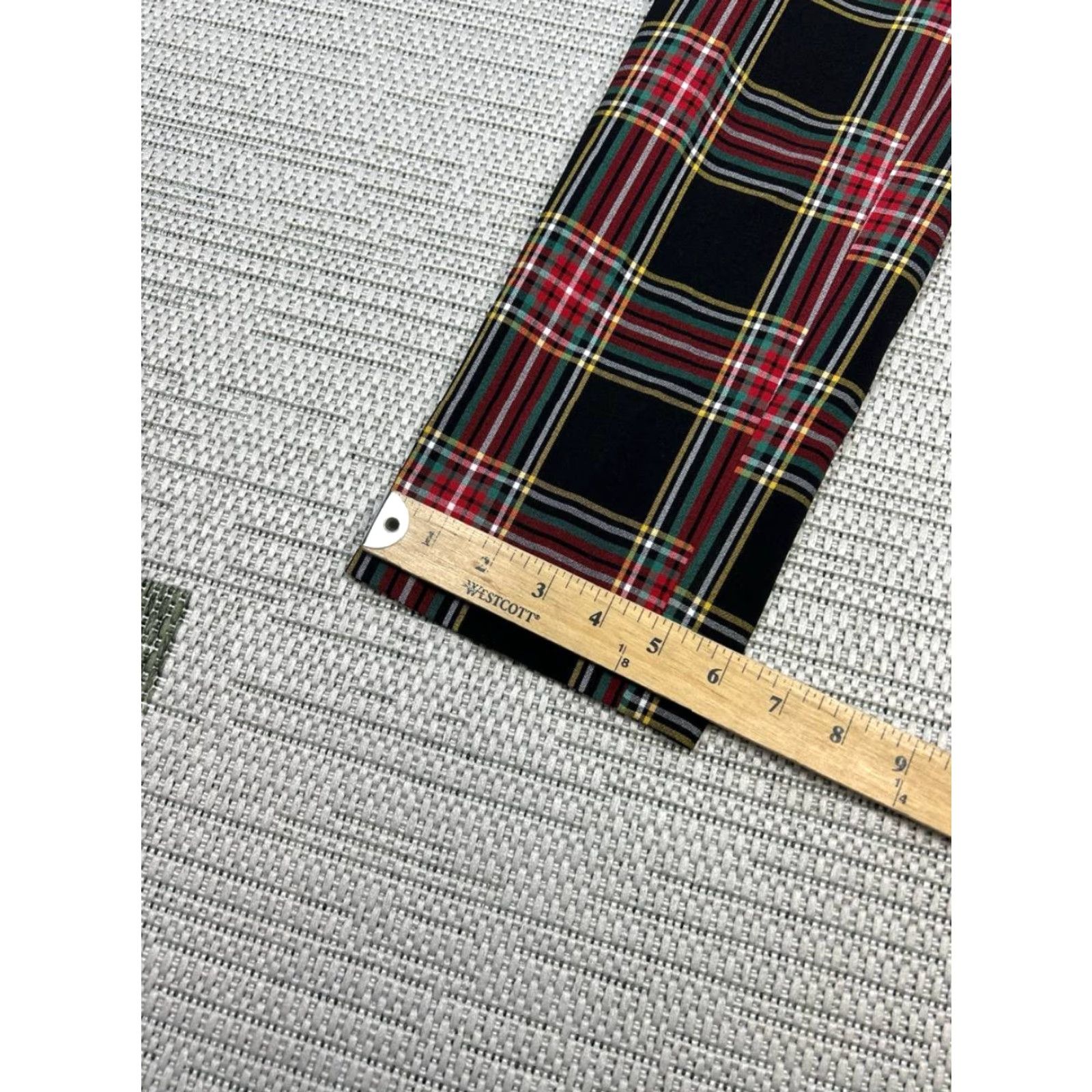 J.Crew VINTAGE J. Crew Pants Womens 2 Ruby Full Length Black Red Plaid Slim Fit New Size 26" / US 2 / IT 38 - 3 Thumbnail