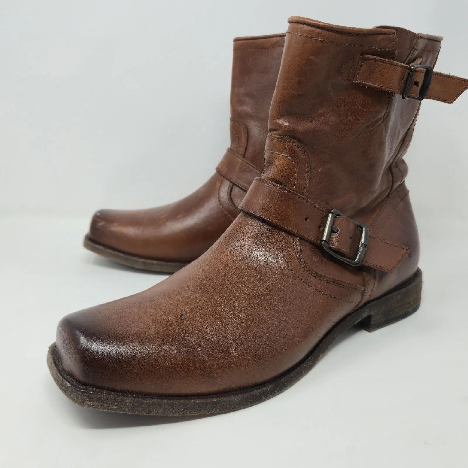 Frye Frye Engineer Boots 10 D Brown Leather Buckle Size US 10 / EU 43 - 13 Thumbnail