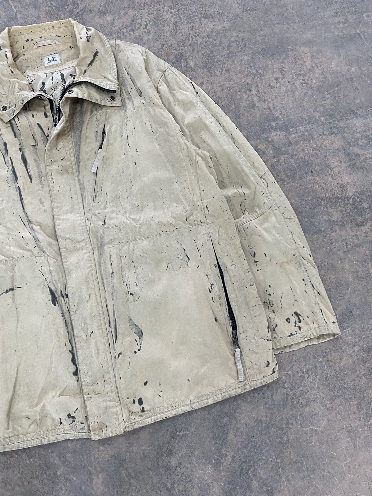 C.P. Company VINTAGE C.P. COMPANY WAXED PAINT SPLATTER ZIPPER JACKET Size US L / EU 52-54 / 3 - 3 Thumbnail