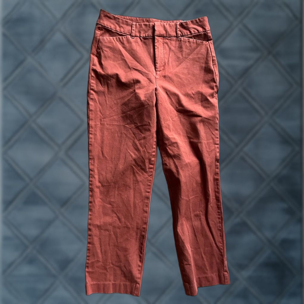 Old Navy VINTAGE Old Navy Brown Cotton Blend Ankle Pants Women Size 4 Slim Crop Pockets Size 27" / US 4 / IT 40 - 1 Thumbnail