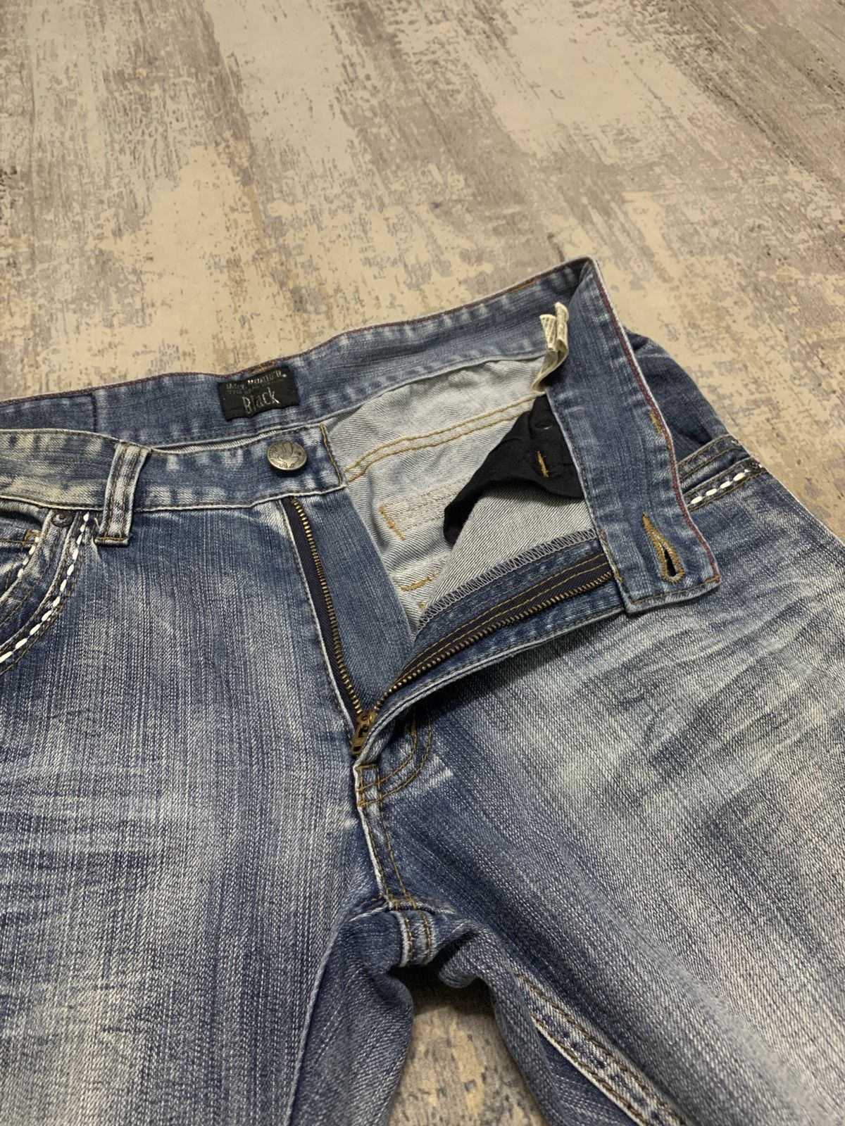 japan back number smoke wash denim y2k style