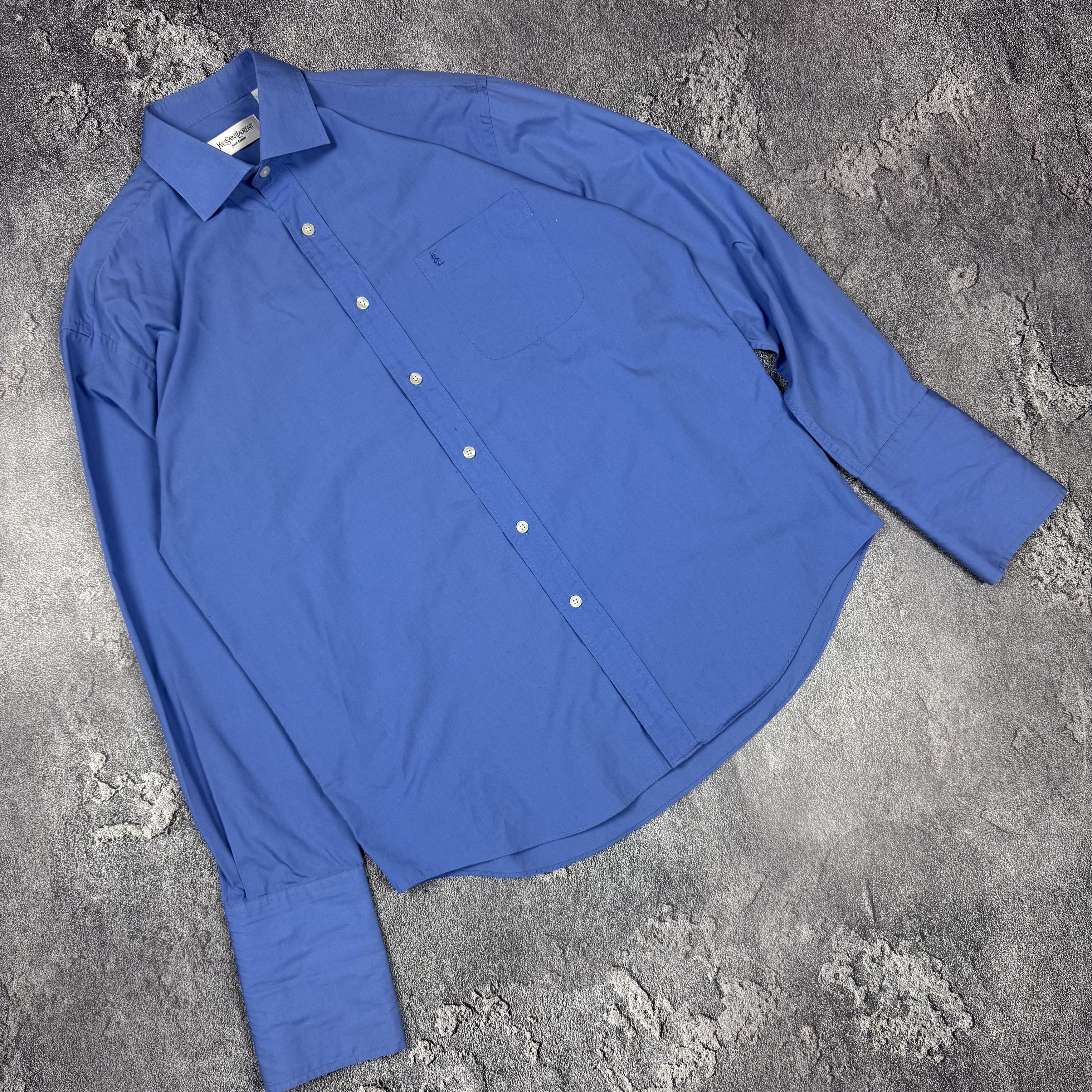 Yves Saint Laurent Yves Saint Laurent Dress Shirt Blue Size US L / EU 52-54 / 3 - 1 Thumbnail