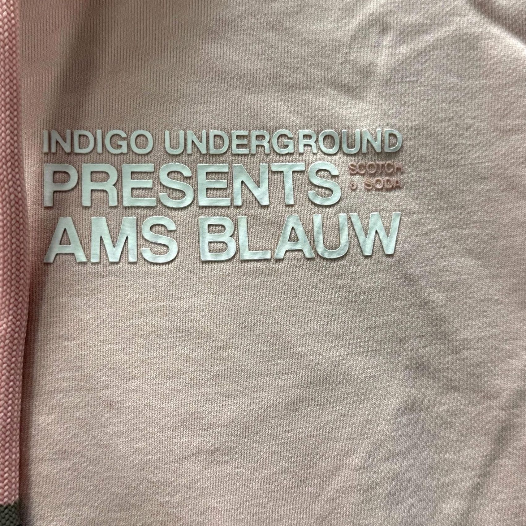 Scotch & Soda Scotch & Soda Hoodie Mens XS Pink Indigo Underground Ams Blauw Graphic Pullover Size US XS / EU 42 / 0 - 3 Thumbnail