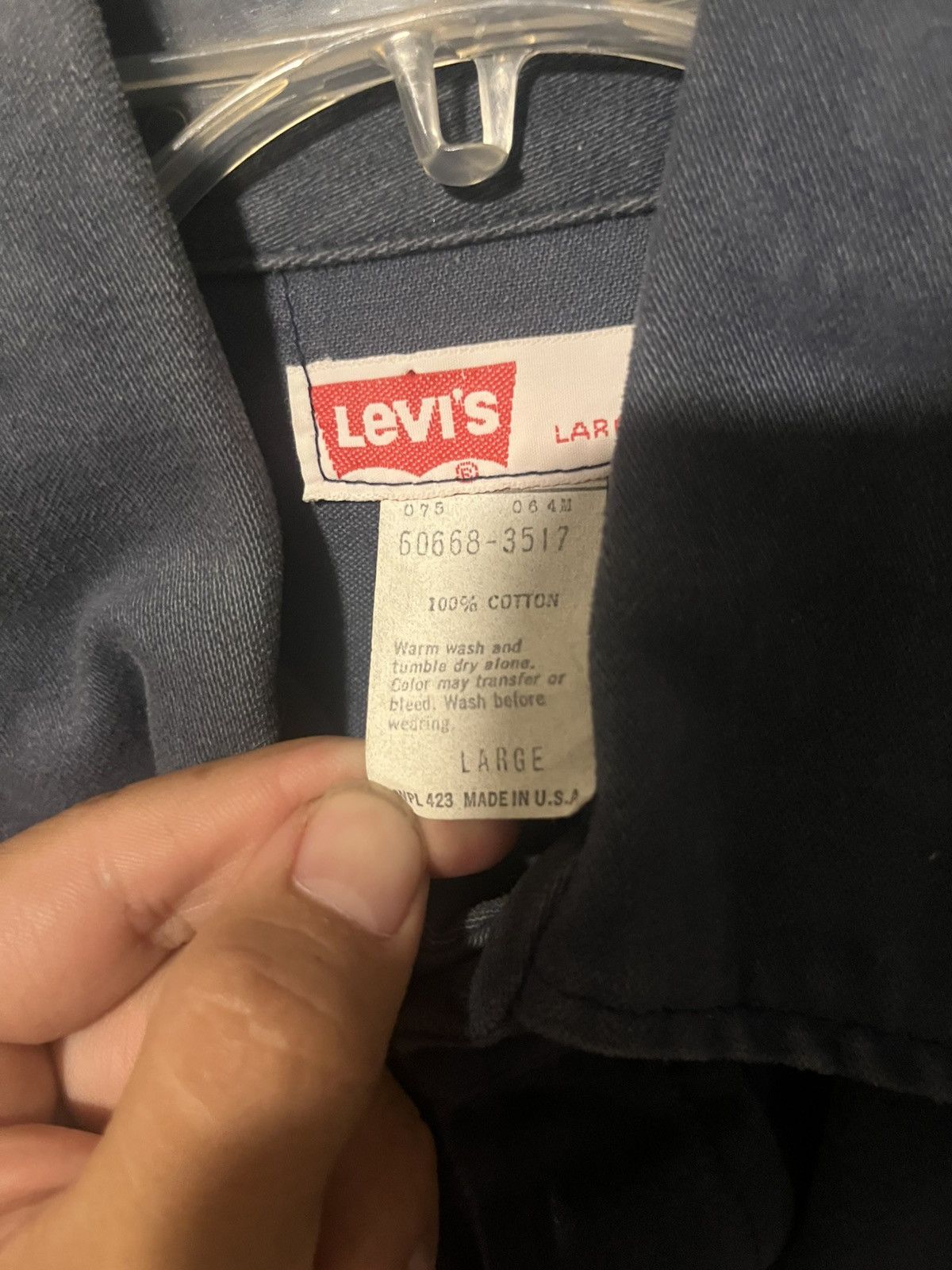 Levi's Vintage 70’s 80s Levi’s heavy Button down Navy Point collar Size US L / EU 52-54 / 3 - 6 Thumbnail