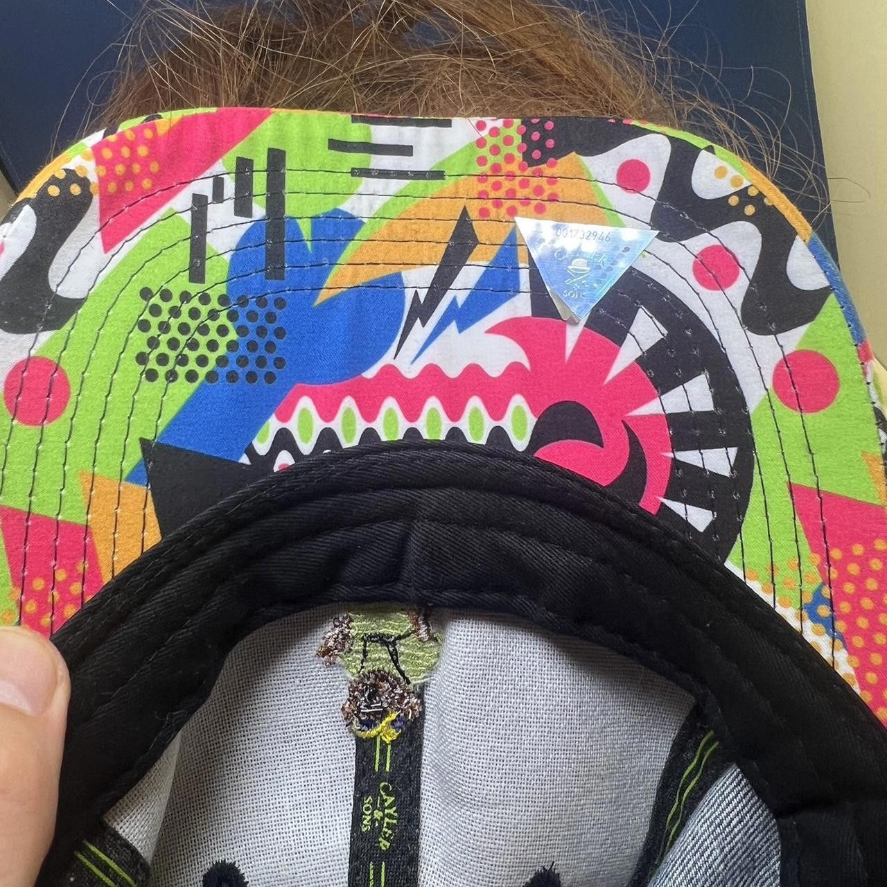 Designer Vibrant Denim Cap with Colorful Patterned Brim Size ONE SIZE - 6 Thumbnail