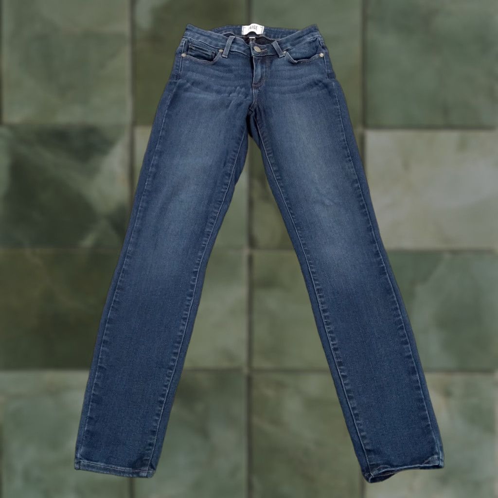 Paige Paige Womens Blue Denim Skinny Jeans Size 24 Low Rise Stretch Size 42" / US 20 - 1 Thumbnail