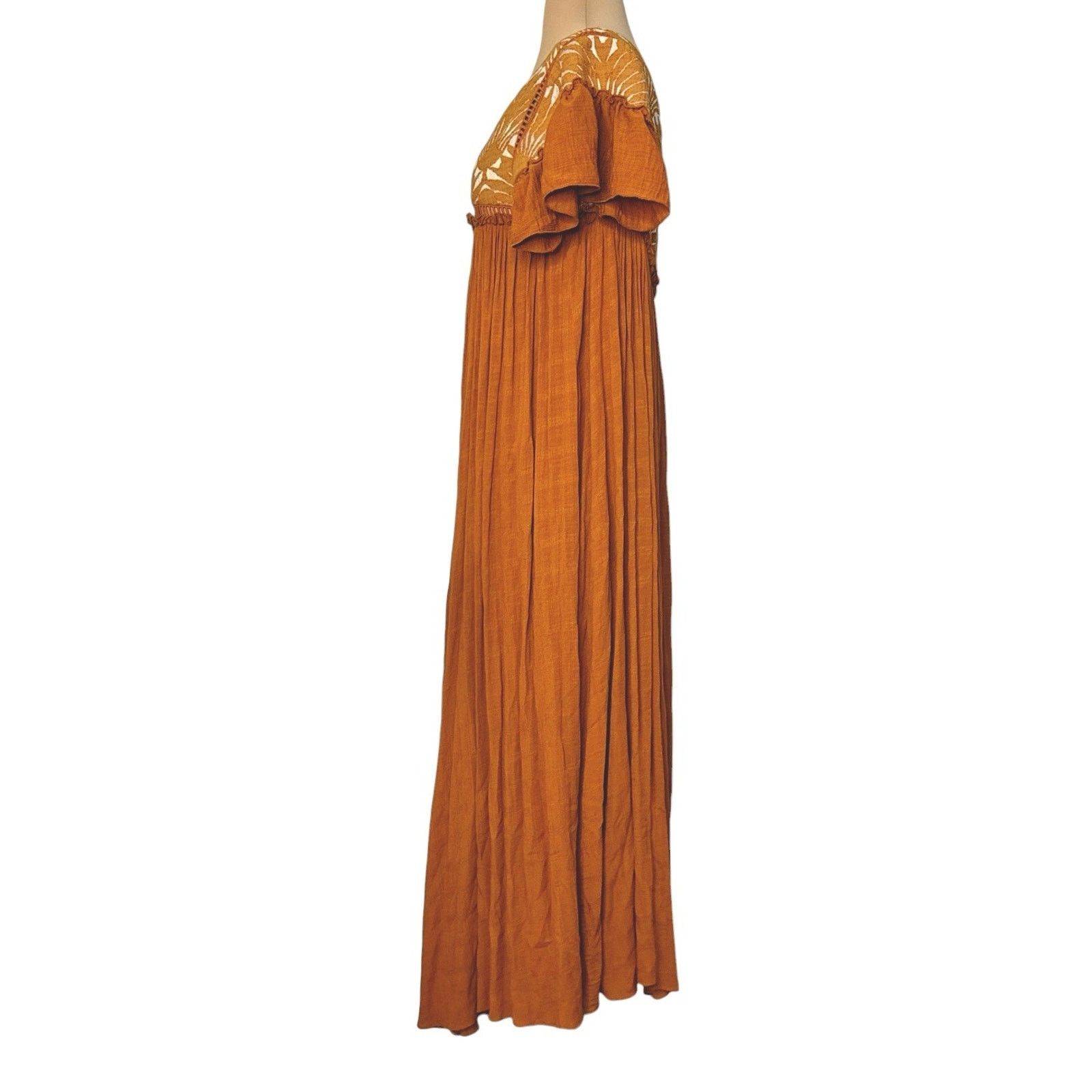 Free People FREE PEOPLE Vintage Charm Embroidered Ruffled Midi Dress XS Size XS / US 0-2 / IT 36-38 - 12 Thumbnail