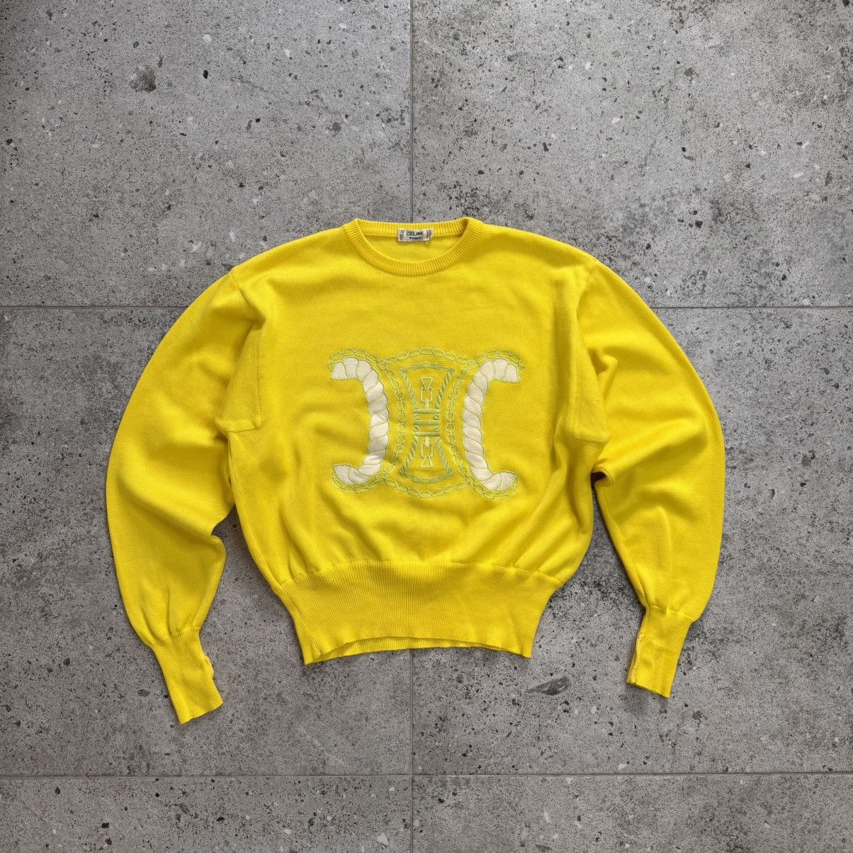 Celine Vintage 90s Celine Big Logo Sweatshirt Pullover Rare Archive Size US M / EU 48-50 / 2 - 1 Thumbnail