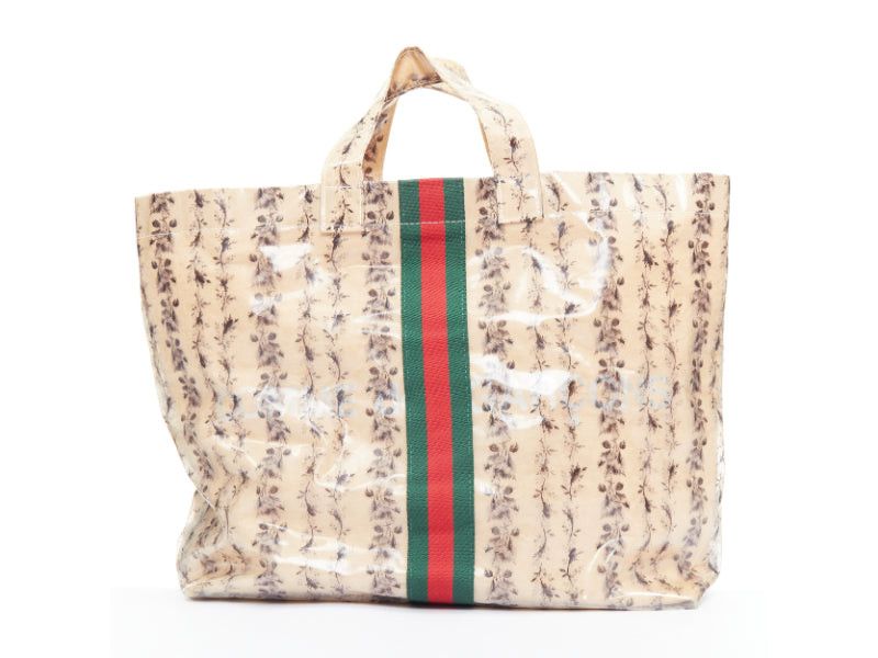 Gucci GUCCI COMME DES GARCONS 2021 green red beige vinyl pvc sherry paper tote bag Size ONE SIZE - 1 Thumbnail