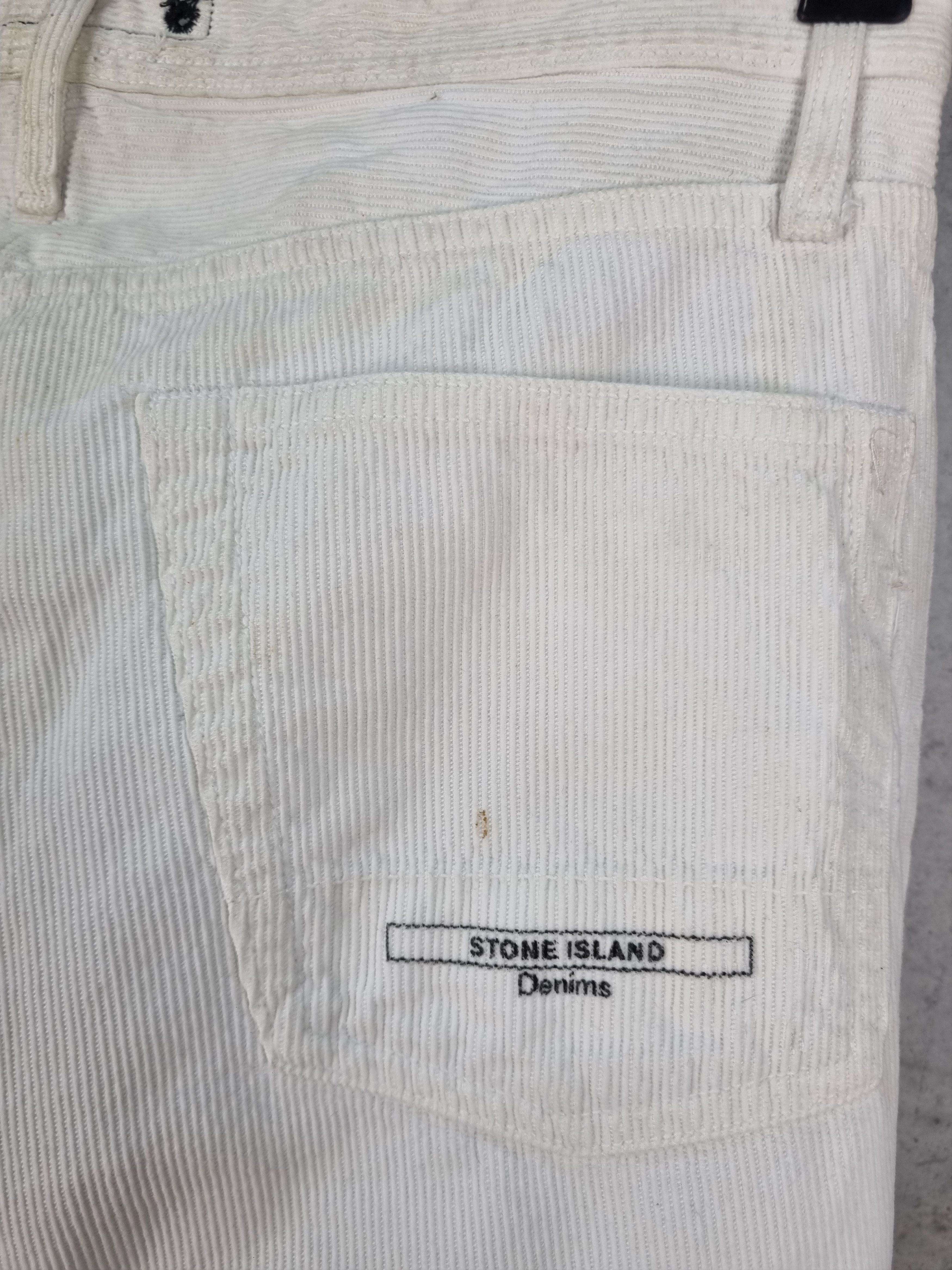 Stone Island × Vintage Dirty Corduroy Stone Island White Slim Fit Pants Size US 31 - 4 Thumbnail