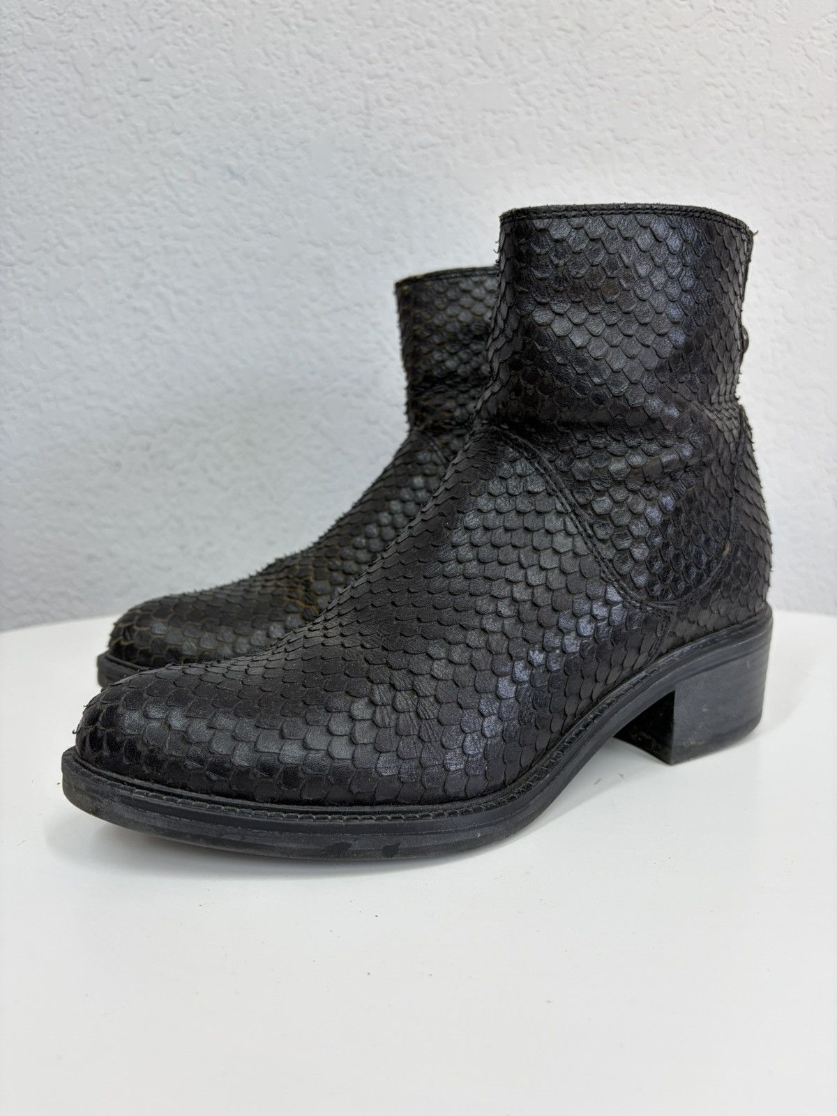 If Six Was Nine Vintage CCP Artisanal Python Skin Boots Rare Exotic Leather Size US 8 / IT 38 - 2 Thumbnail