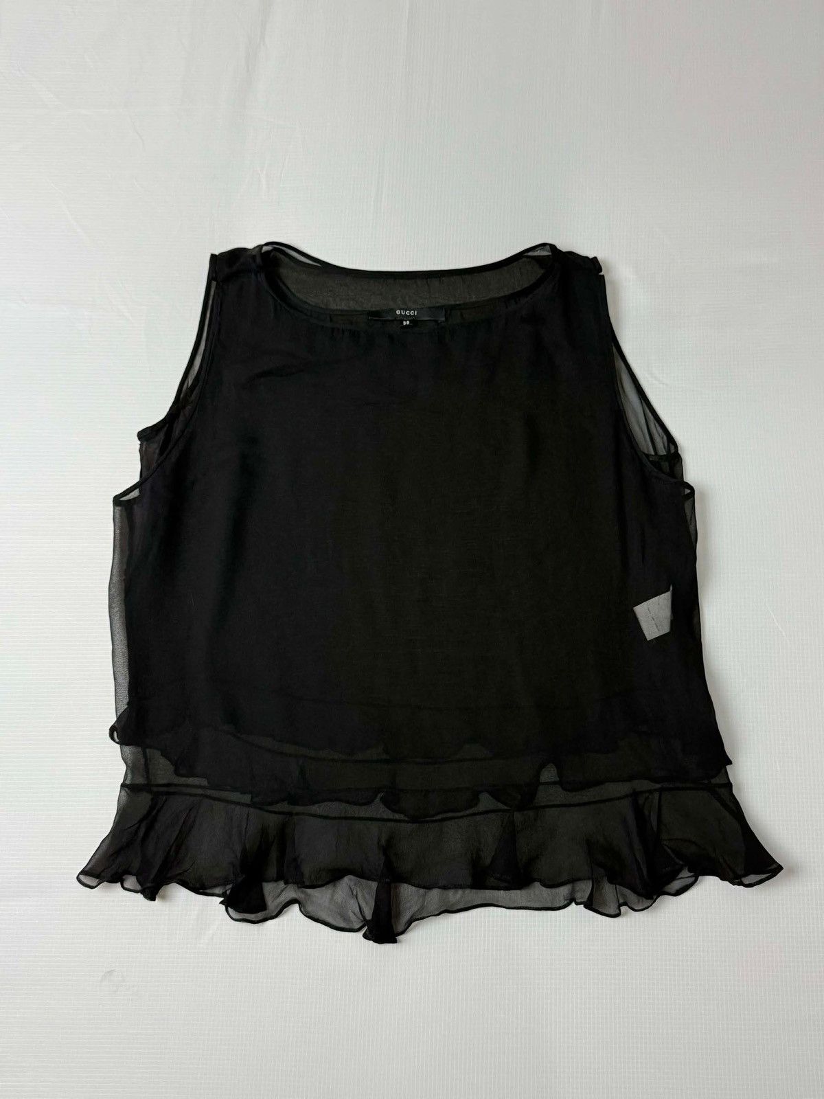 Gucci S/S 1999 Gucci by Tom Ford Silk Ruffle Top Size XS / US 0-2 / IT 36-38 - 1 Thumbnail