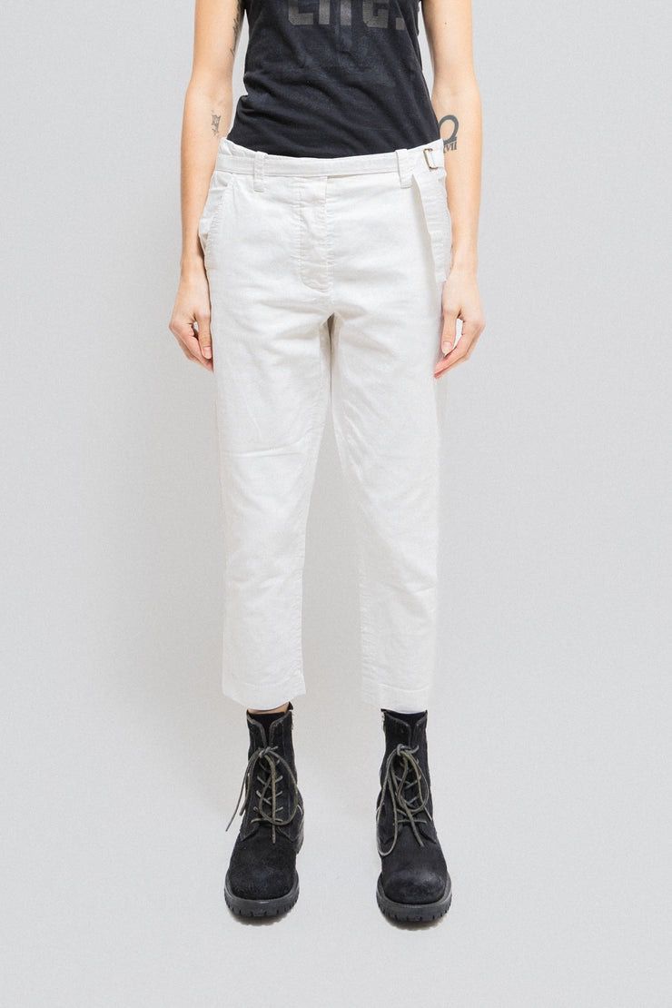 Pre-owned Ann Demeulemeester Archive Ss03  Belted Trousers In White