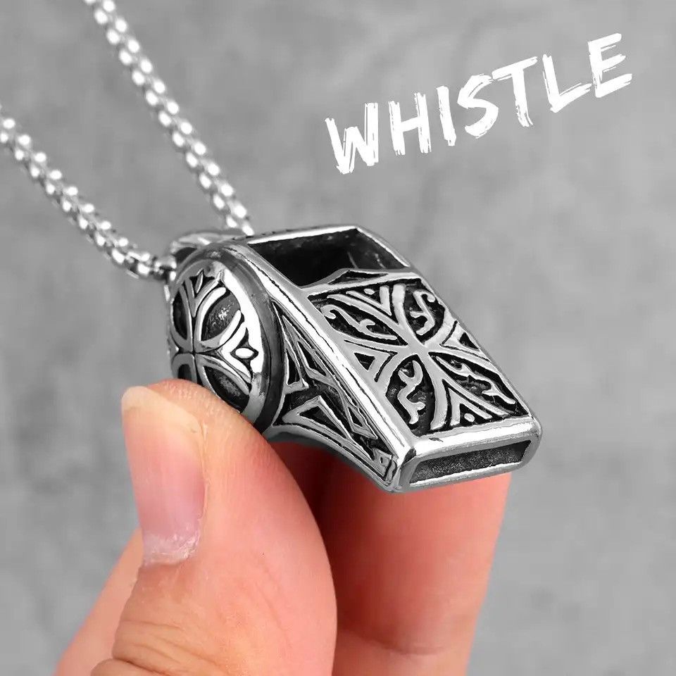 Jewelry × Vintage Whistle Vintage Long Men Necklaces Pendants Chain Punk Size ONE SIZE - 3 Thumbnail