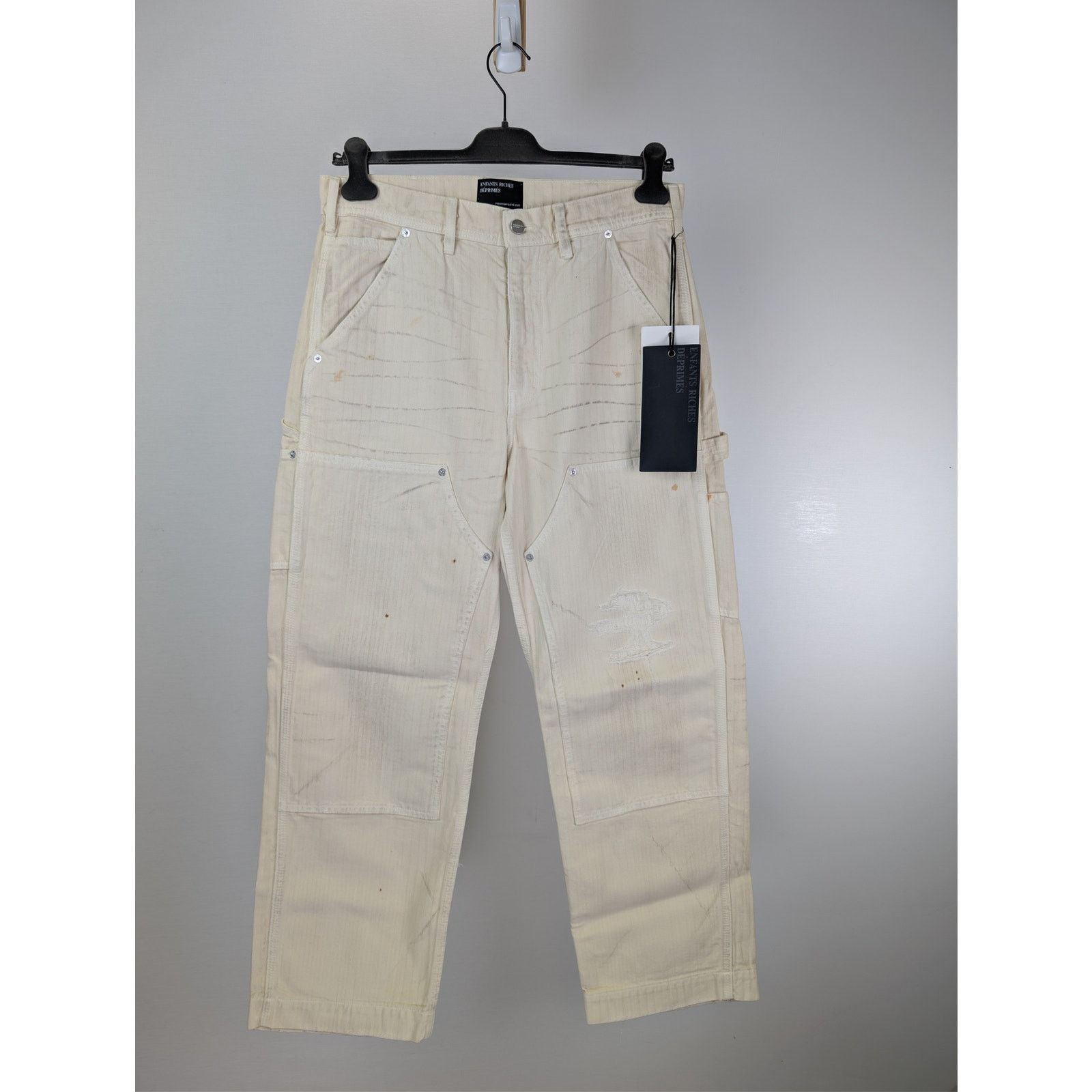 Enfants Riches Deprimes o1rshd1 Double Knee Paint Pants in White Size US 36 / EU 52 - 1 Thumbnail