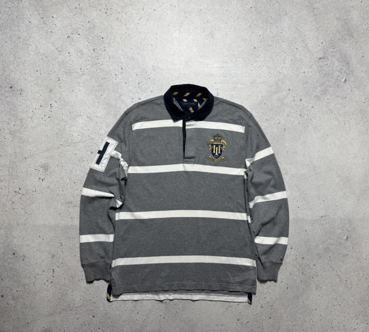 Tommy Hilfiger Tommy Hilfiger Striped Rugby Sweatshirt Vintage Size M Y2K Size US M / EU 48-50 / 2 - 1 Thumbnail