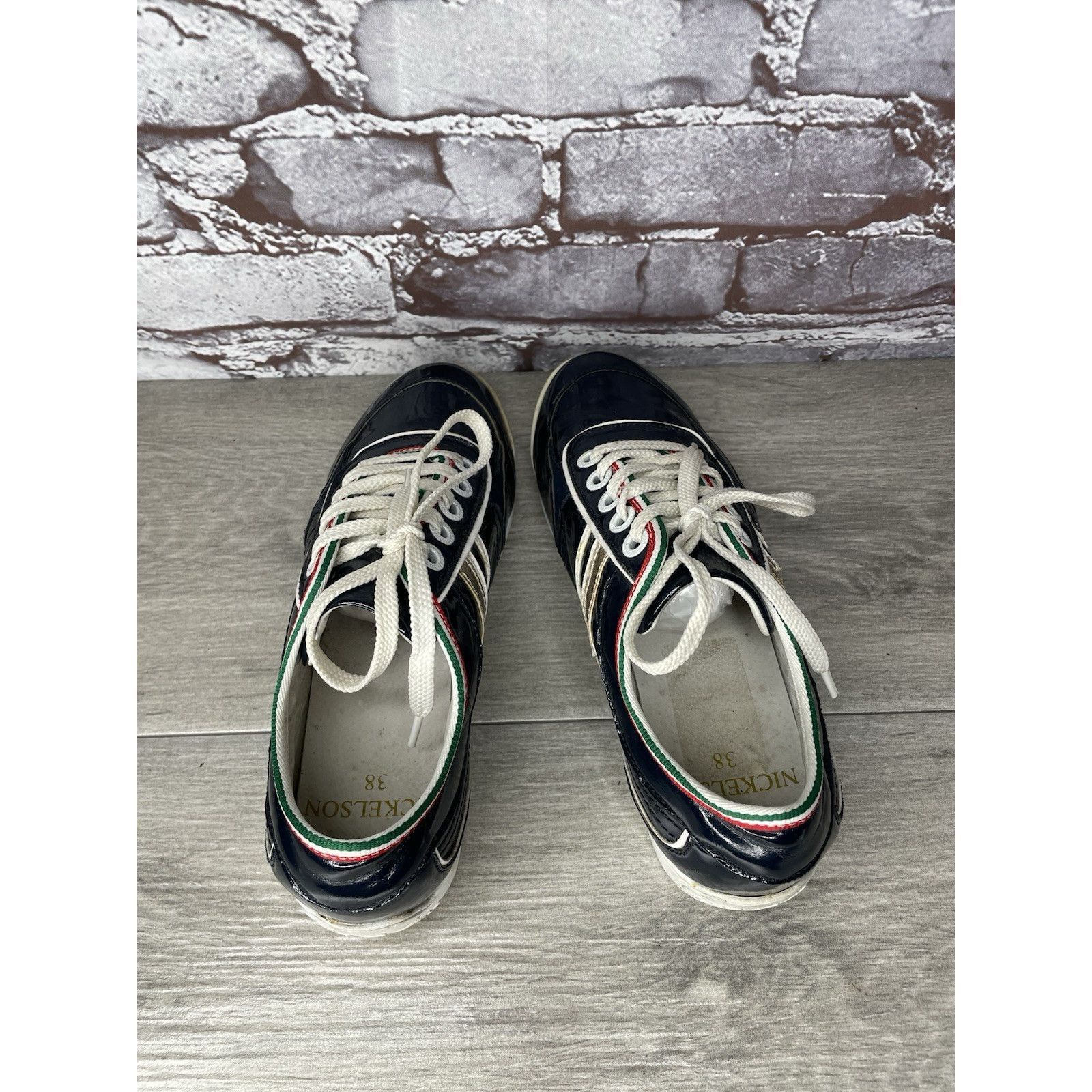 Studio Nicholson NICKELSON Fiera Blue Patent Leather Low Top Lace Sneakers Wo Size US 7.5 / IT 37.5 - 6 Thumbnail