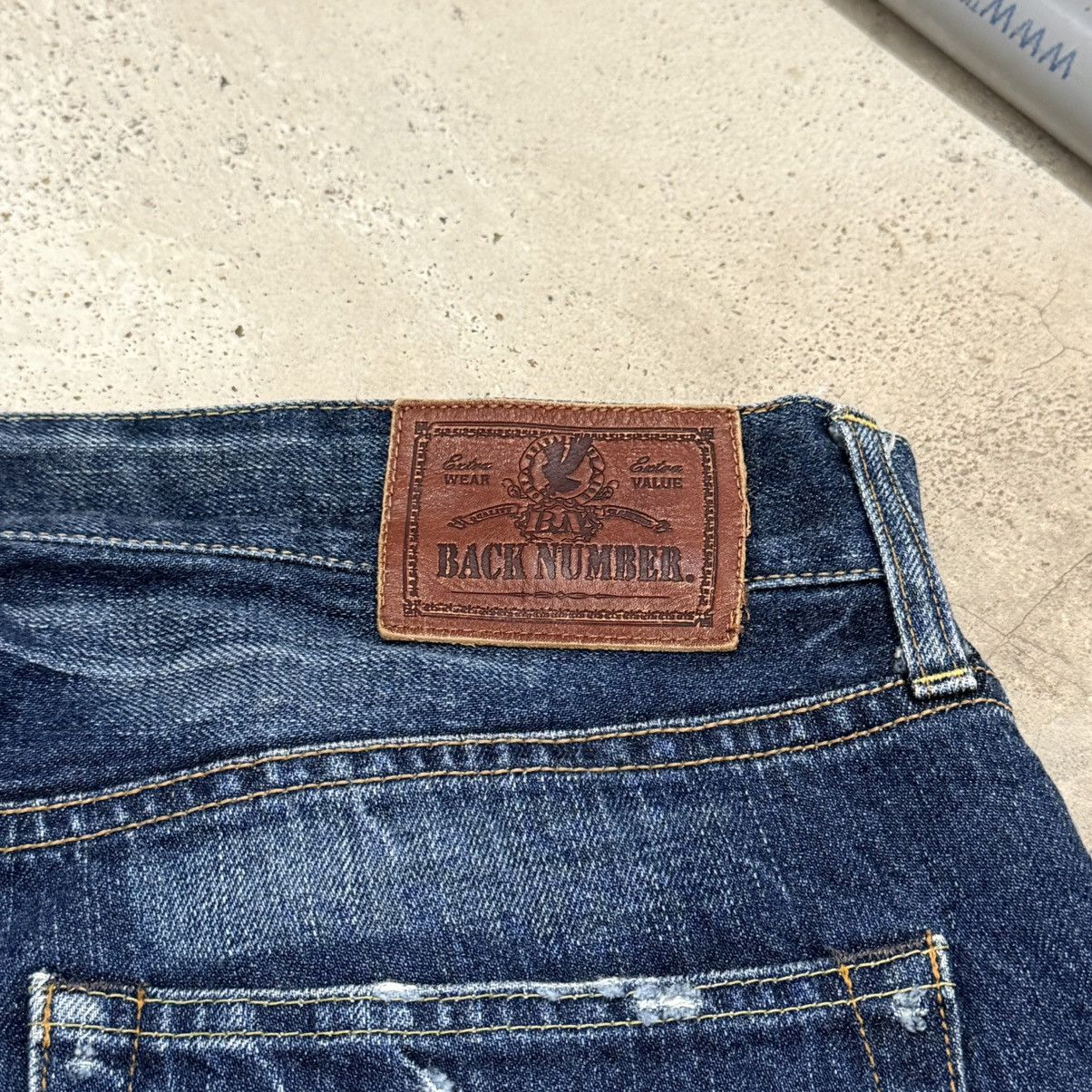 Japanese Brand Y2K Back Number No2 Whisker Relaxed Straight Denim Pants Size US 33 - 16 Thumbnail