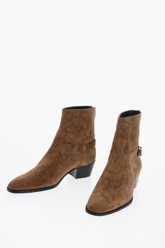 Celine Suede Leather ISAAC Boots with Buckle Details Size US 9 / EU 42 - 1 Thumbnail