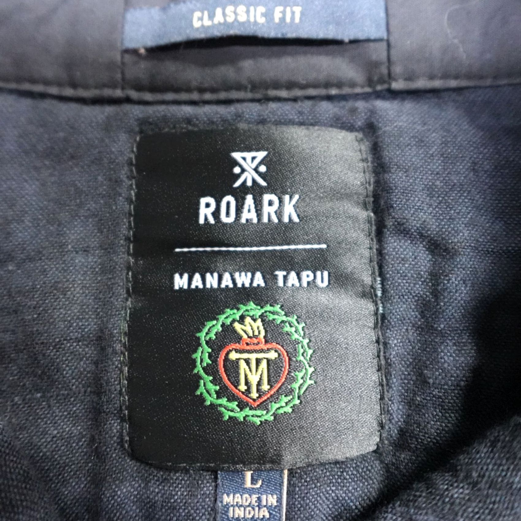 Roark Roark Shirt Large Blue Manawa Tapu Man Men Short Sleeve Button-Up Collared Cotton Geometric Size US L / EU 52-54 / 3 - 3 Thumbnail