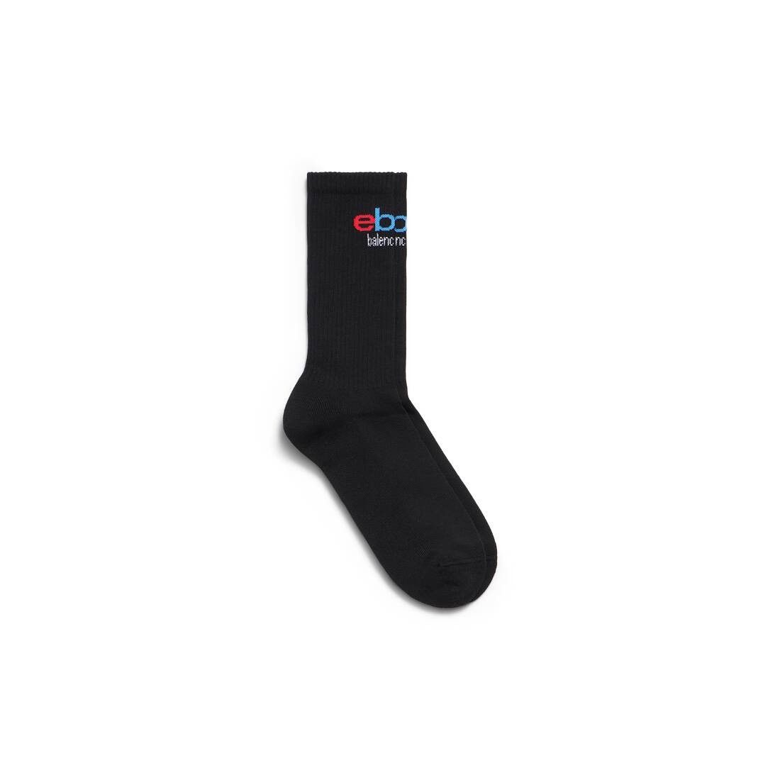 Balenciaga × eBay o1srvl11e1025 Size: L / eBay Socks in Black Size ONE SIZE - 1 Thumbnail