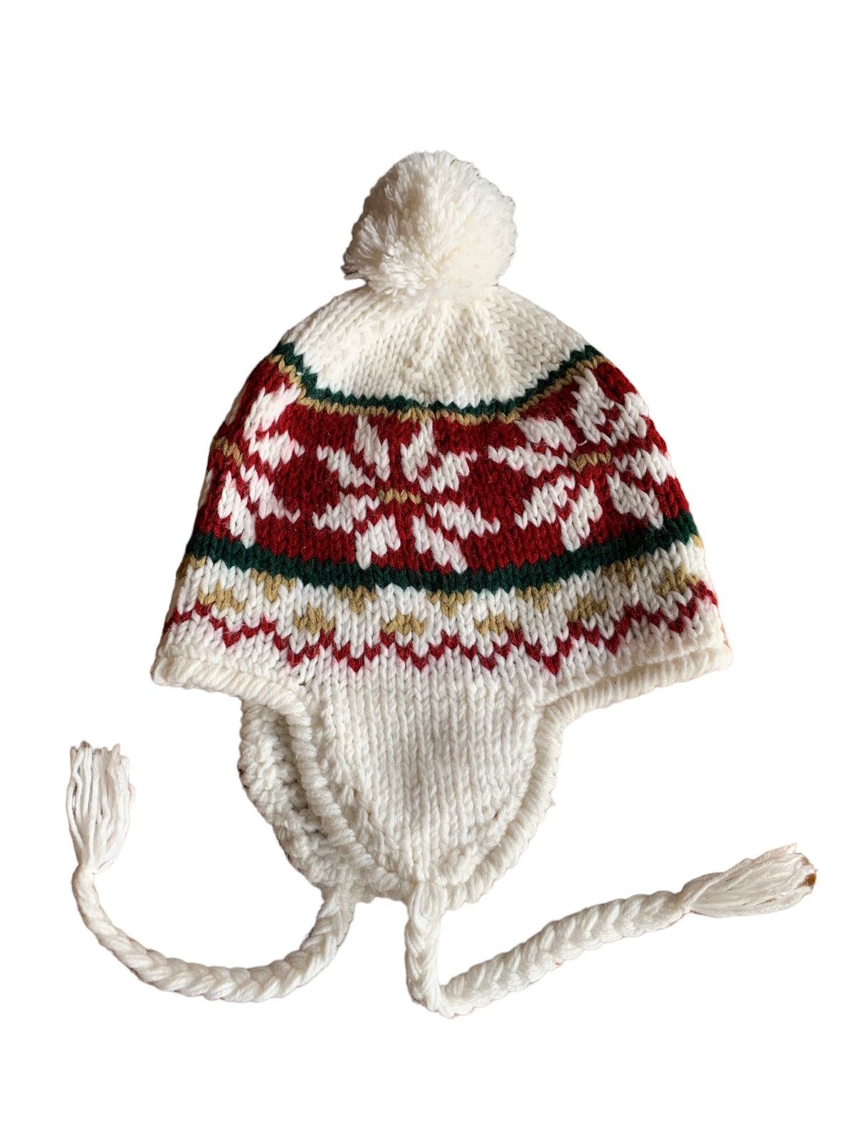 Japanese Brand Earflap Multicolour Crochet Knit Beanie Hats Size ONE SIZE - 3 Thumbnail