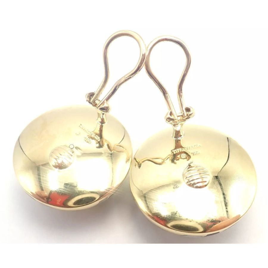 Tiffany & Co. 18k Gold Mother of Pearl Black Jade Checkerboard Earrings Size ONE SIZE - 3 Thumbnail