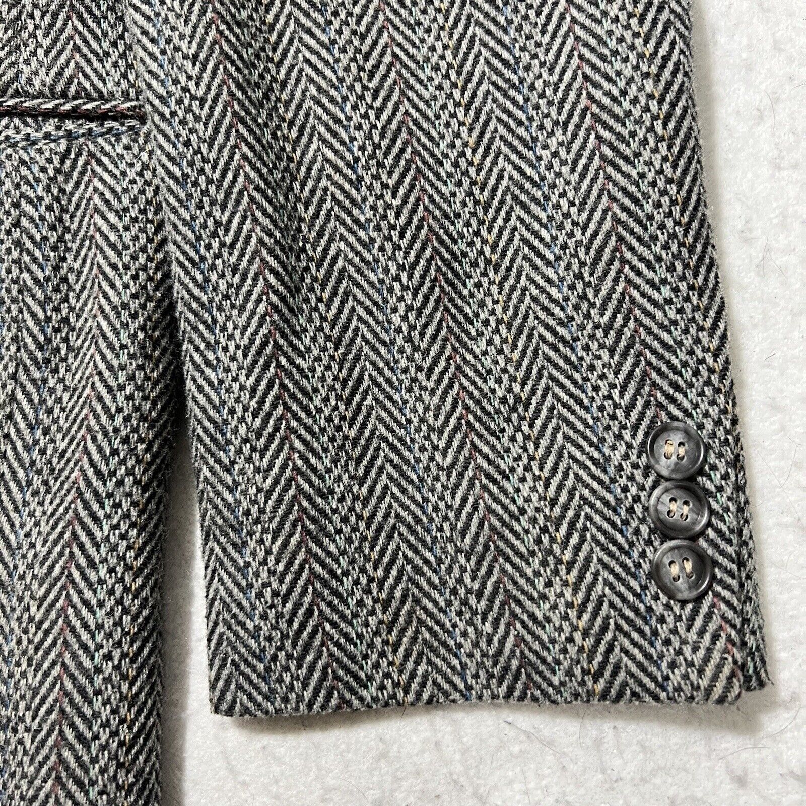 Sears Sears 44L Tweed Polyester/Wool Herringbone Sport Coat Size 44L - 4 Thumbnail