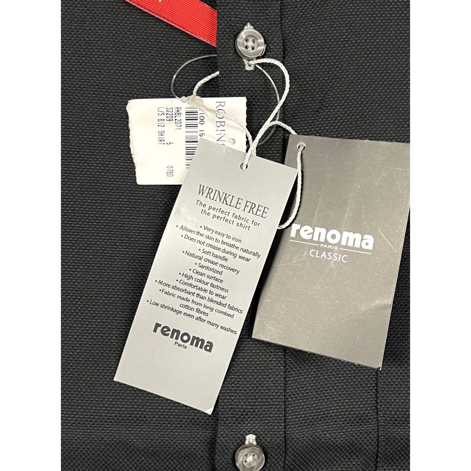 Vintage VINTAGE Renoma Classic Men's Shirt 15 Black Slim Button-Down | NWT Size US M / EU 48-50 / 2 - 3 Thumbnail