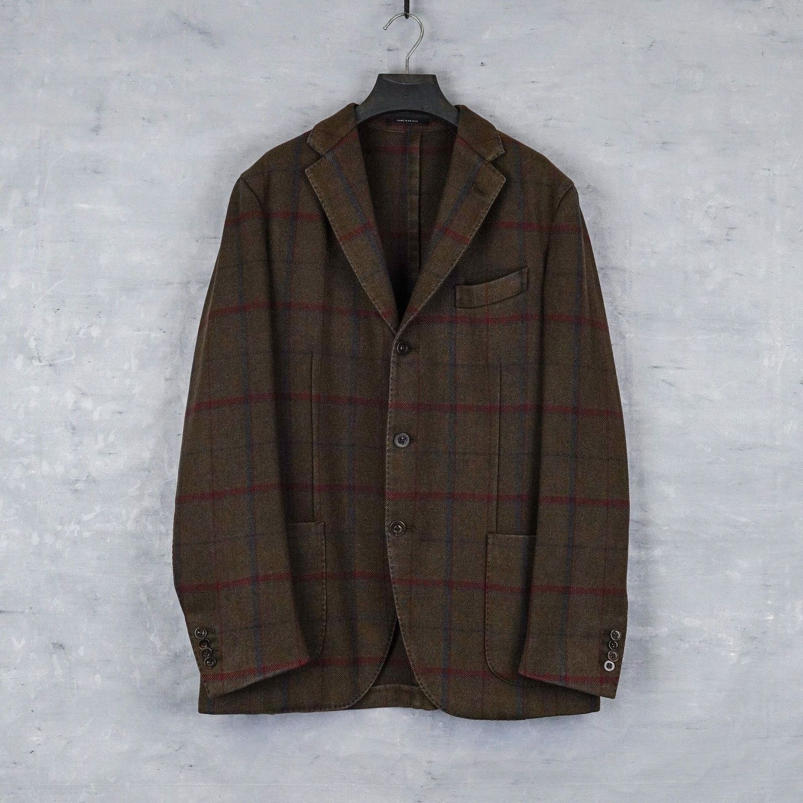 Boglioli Boglioli brown wool blend check lightweight blazer k jacket Size US L / EU 52-54 / 3 - 1 Thumbnail