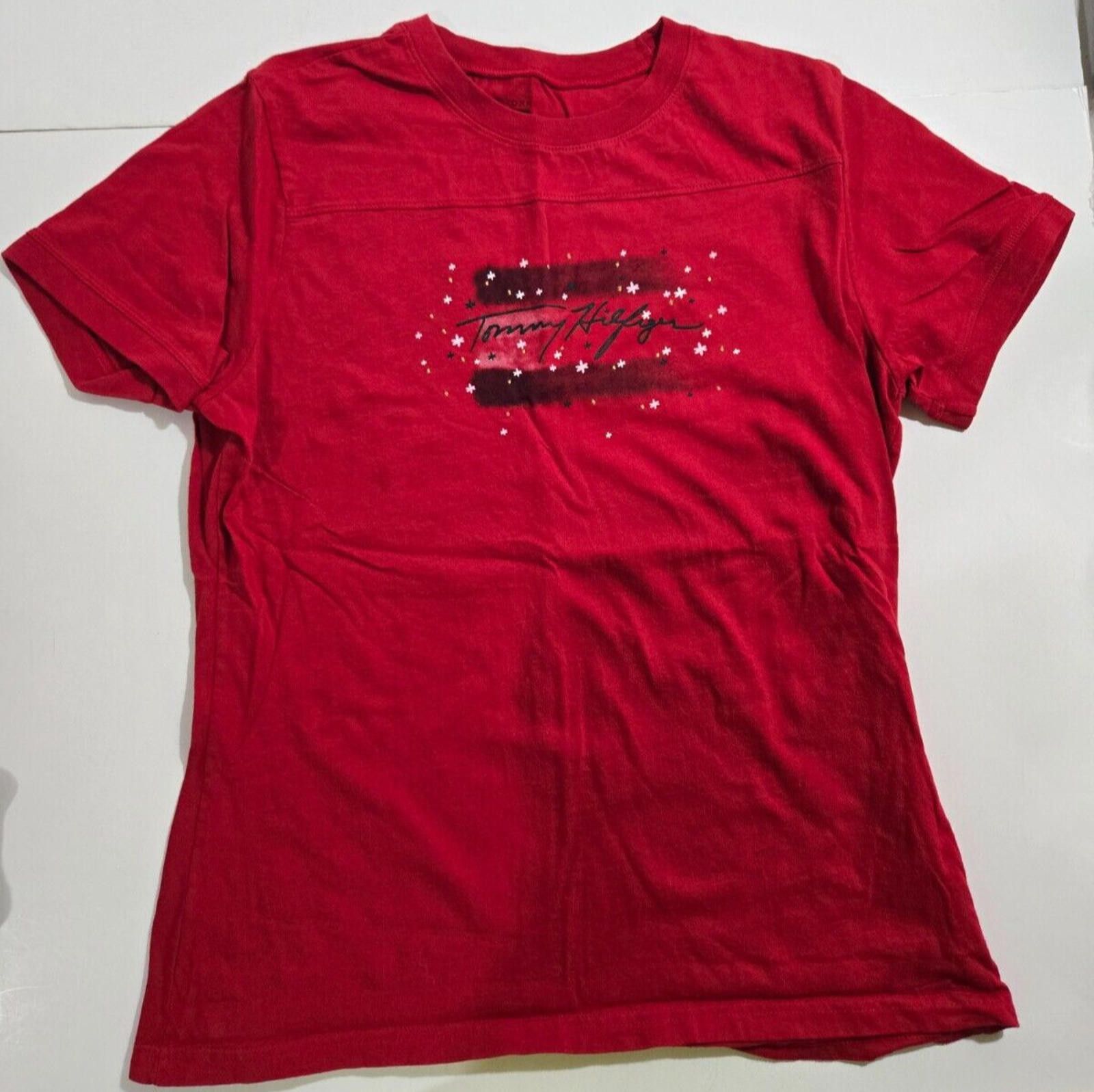 Tommy Hilfiger Womens Tommy Hilfiger T-Shirt Top Spellout Y2K Vintage EUC Size L / US 10 / IT 46 - 1 Thumbnail