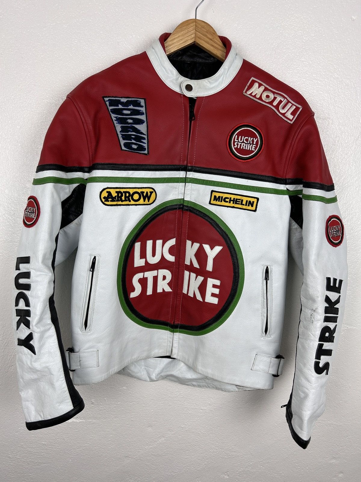 Formula 1 90s Vintage Lucky Strike Racing Motorcycle Leather Jacket ...
