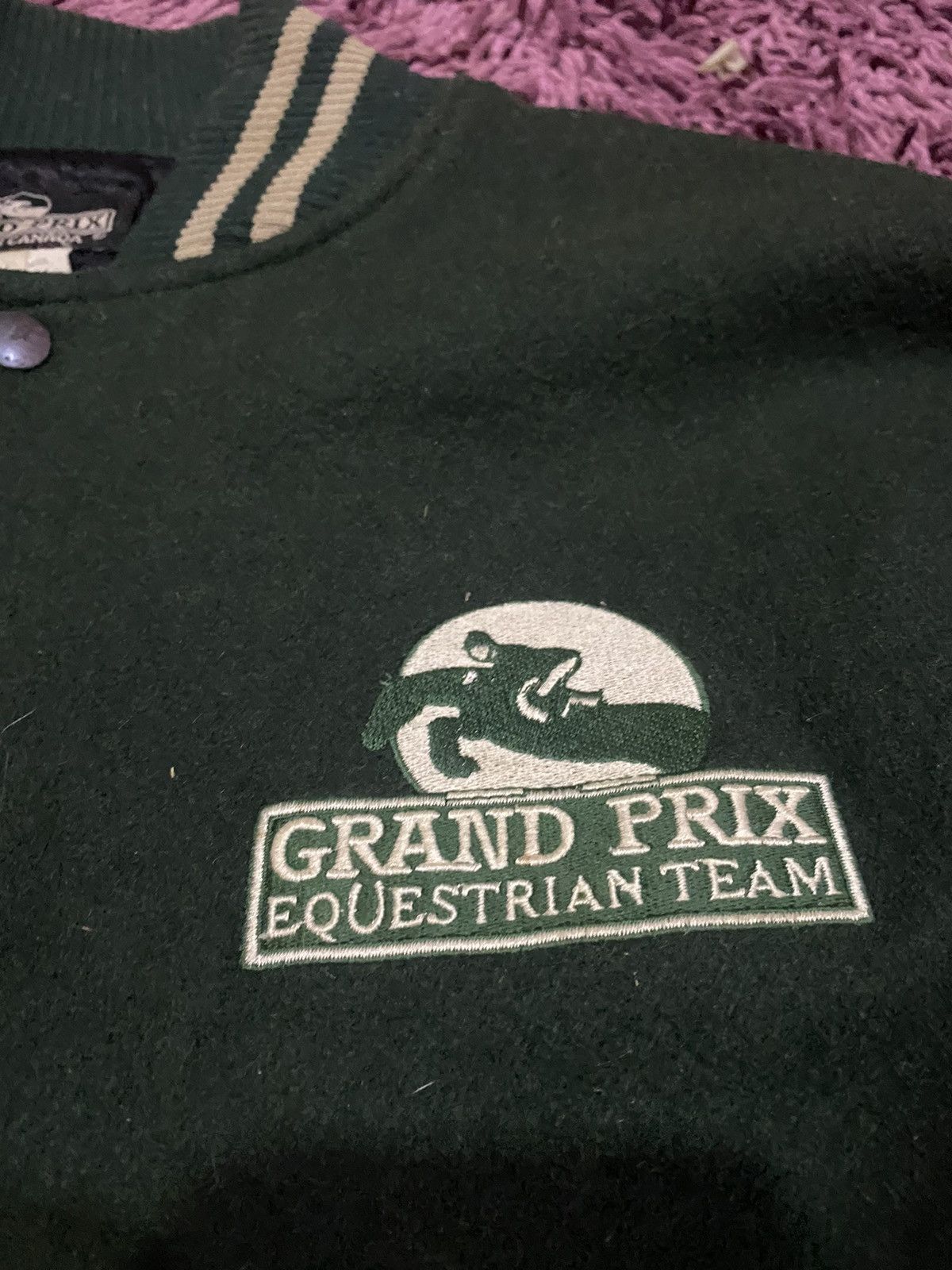 Vintage Vintage Grand Prix Equestrian Team Varsity Jacket Size US L / EU 52-54 / 3 - 3 Thumbnail