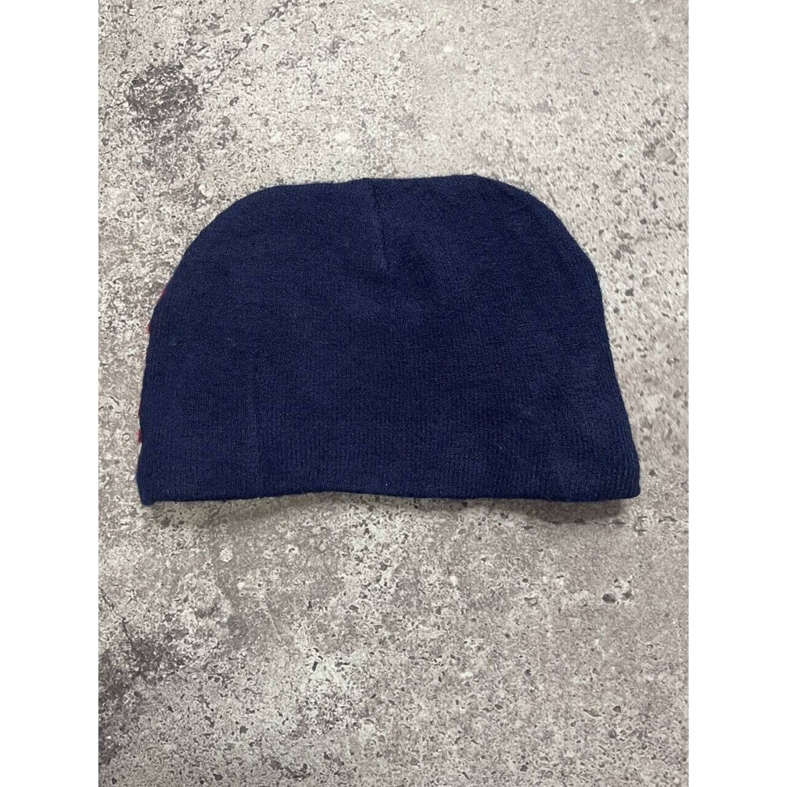 Vintage Vintage Lucky 7 USA American Flag Knit Beanie Hat Navy Red Size ONE SIZE - 2 Thumbnail