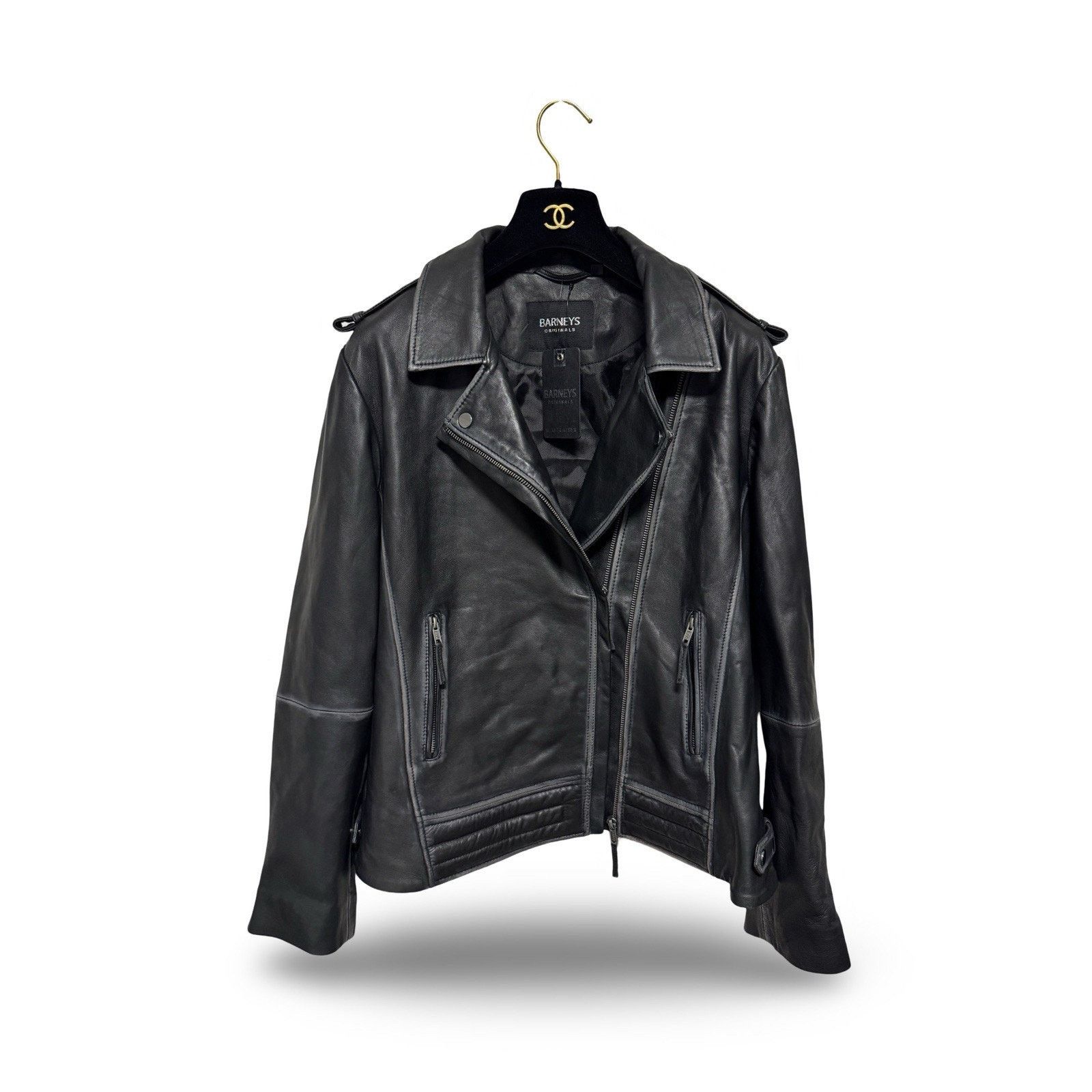 Barneys New York NWT Barney's Originals Women's Leather Jacket Black Size 20 Size 3XL / US 20-22 - 1 Thumbnail