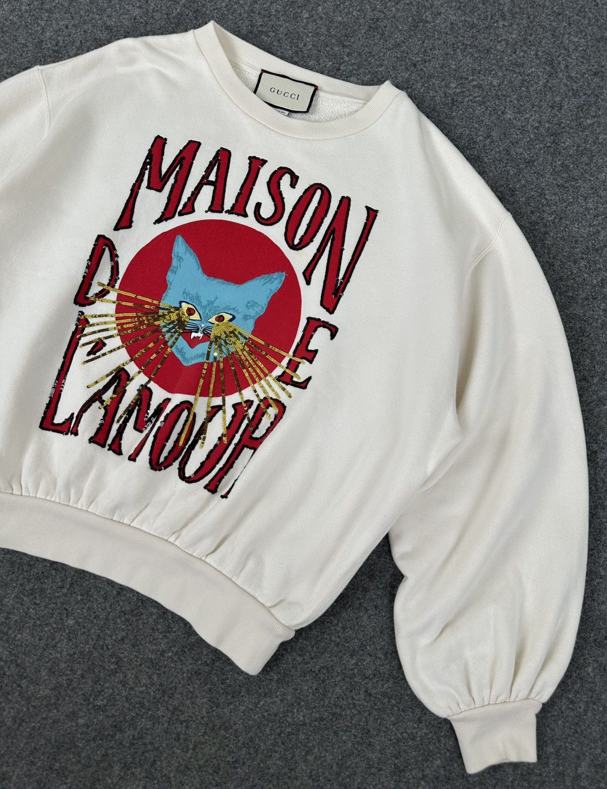 Gucci Gucci - F/W18 Maison De Lamour Cat - Sequins Cropped Sweater Size S / US 4 / IT 40 - 2 Thumbnail