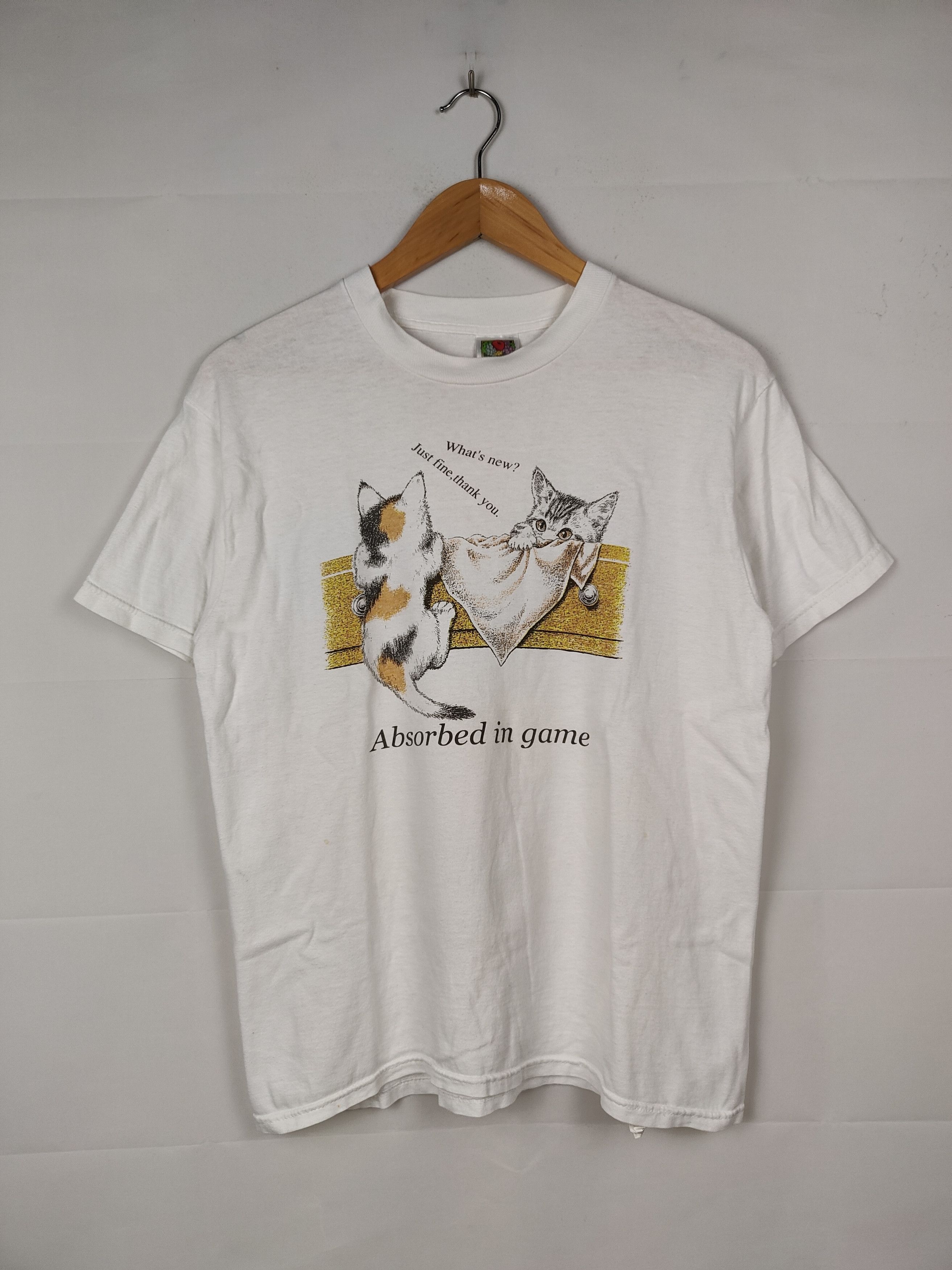 Other Vintage 90’s Cat Kitten Pet Cute Art Animal White Tee Shirt Size US M / EU 48-50 / 2 - 1 Thumbnail
