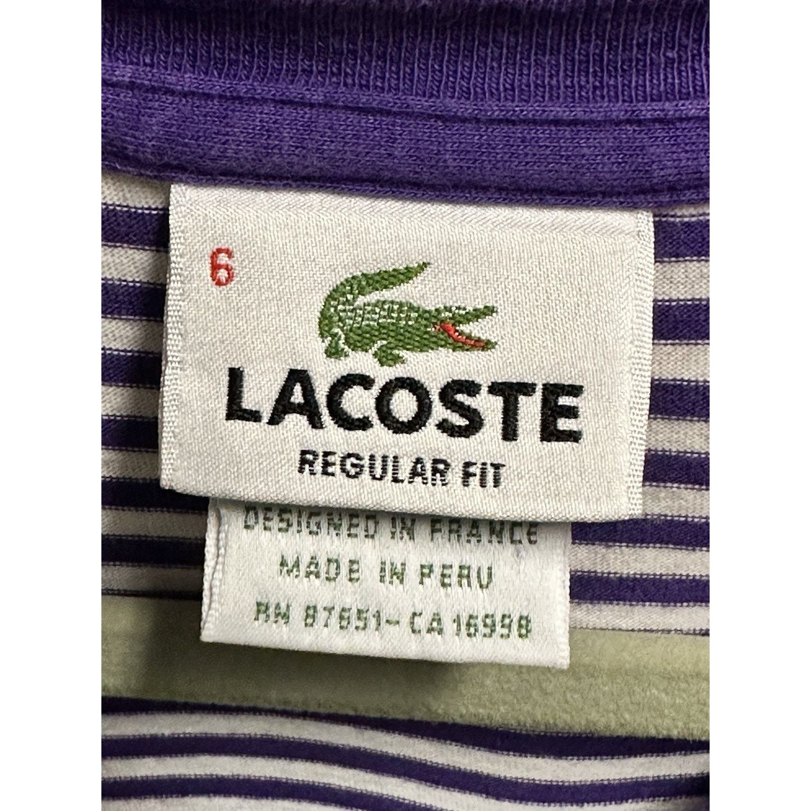 Lacoste Lacoste Short Sleeve V-Neck T Shirt Size 6 L Size US XL / EU 56 / 4 - 5 Thumbnail
