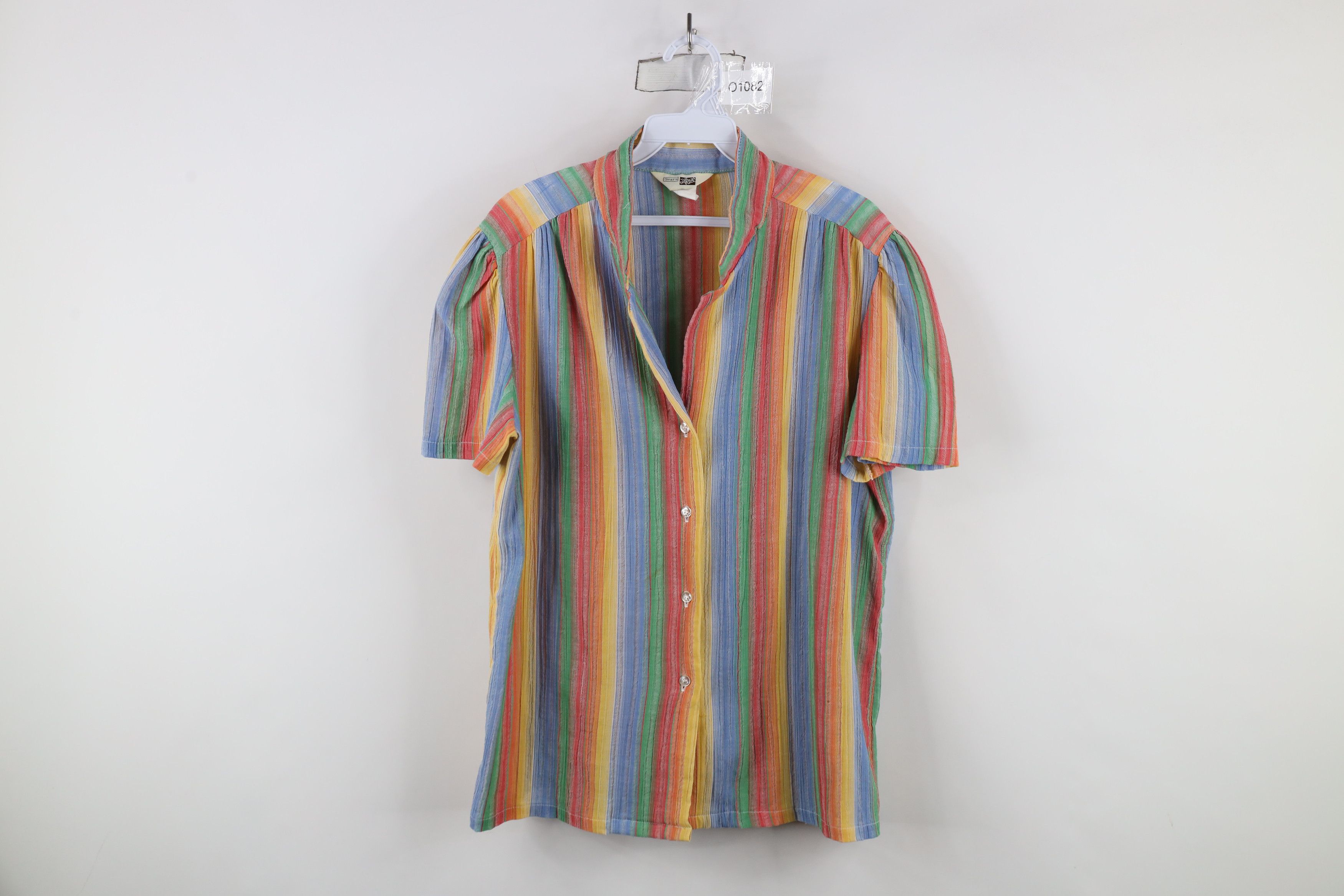 Vintage Vintage 70s Streetwear Knit Short Sleeve Button Shirt Size L / US 10 / IT 46 - 1 Thumbnail