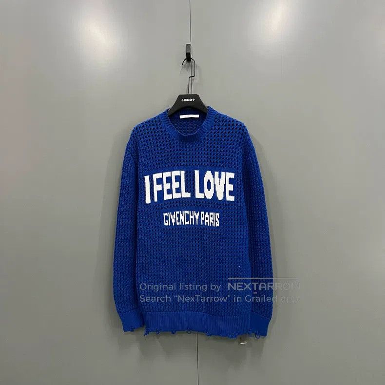 Givenchy Givenchy Blue print logo knit sweater Size US M / EU 48-50 / 2 - 1 Thumbnail