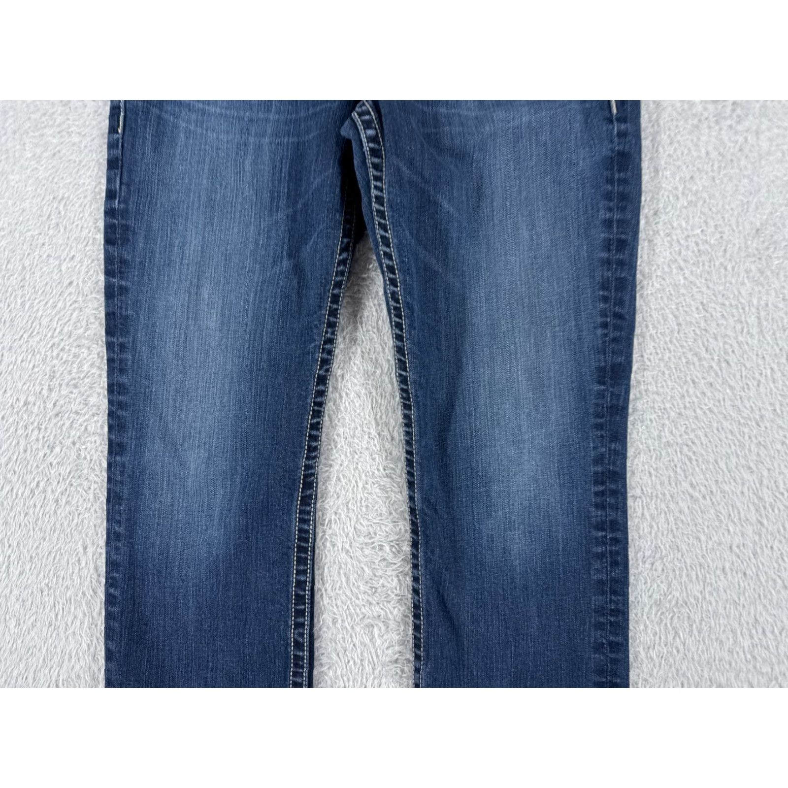 Vintage BUCKLE Womens Jeans 30 Blue Denim Dakota Straight Mid Rise Cotton Stretch 80s Retro Casual Fall Summer Women Size 30" / US 8 / IT 44 - 3 Thumbnail