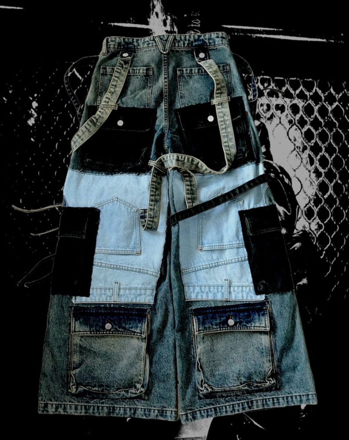 Designer × Vintage Pants jeans wide y2k archive oversize drain emo swag Size US 30 / EU 46 - 2 Thumbnail