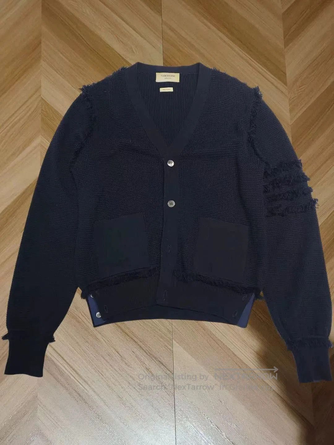 Thom Browne Thom Browne Navy Wool Cardigan with Fringes. Size US M / EU 48-50 / 2 - 1 Thumbnail