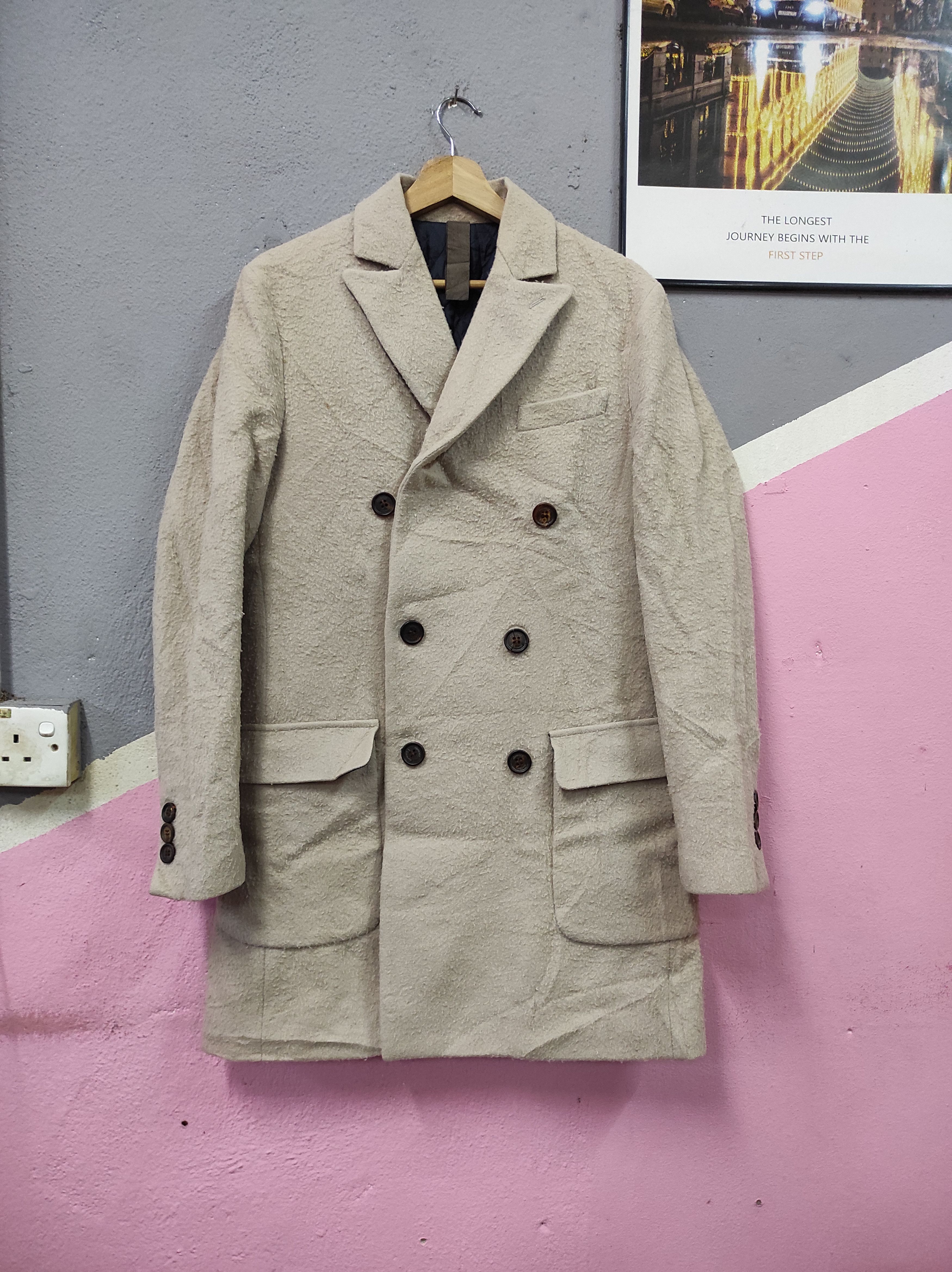 Eleventy ELEVENTY WOOL DOUBLE BREASTED COAT OVERCOAT Size US S / EU 44-46 / 1 - 1 Thumbnail
